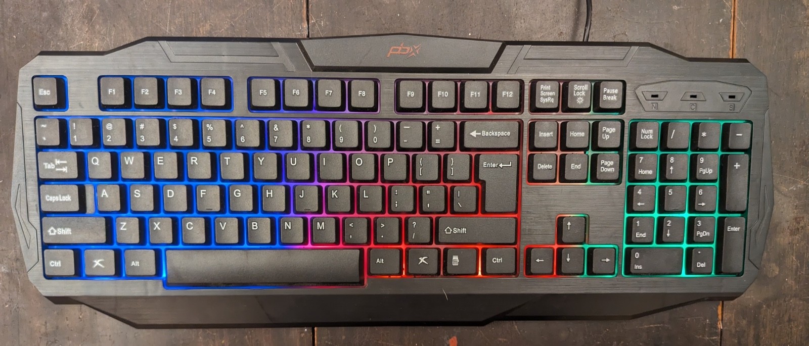 PBX Gaming Keyboard PBGK52 Lights Wired USB
