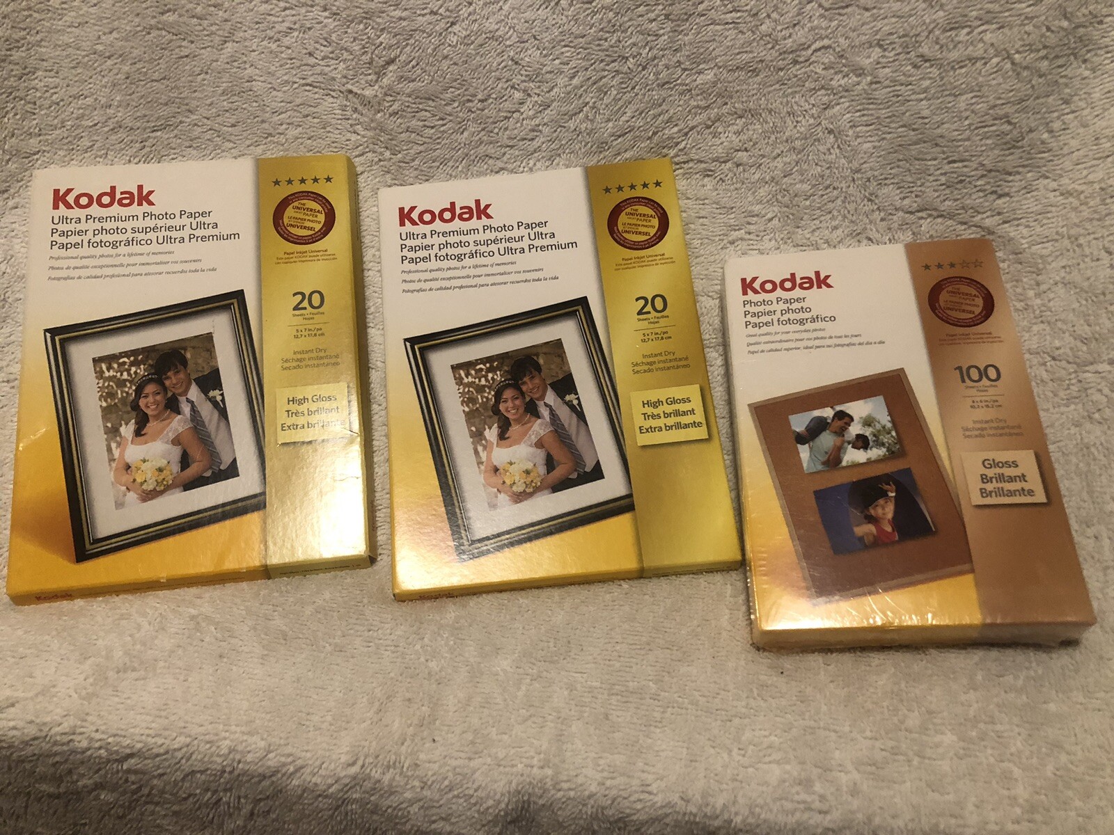 New Box Of KODAK Photo Paper Gloss 4"x6", 100 count, 743327 Plus 2 Open 3/4 Box