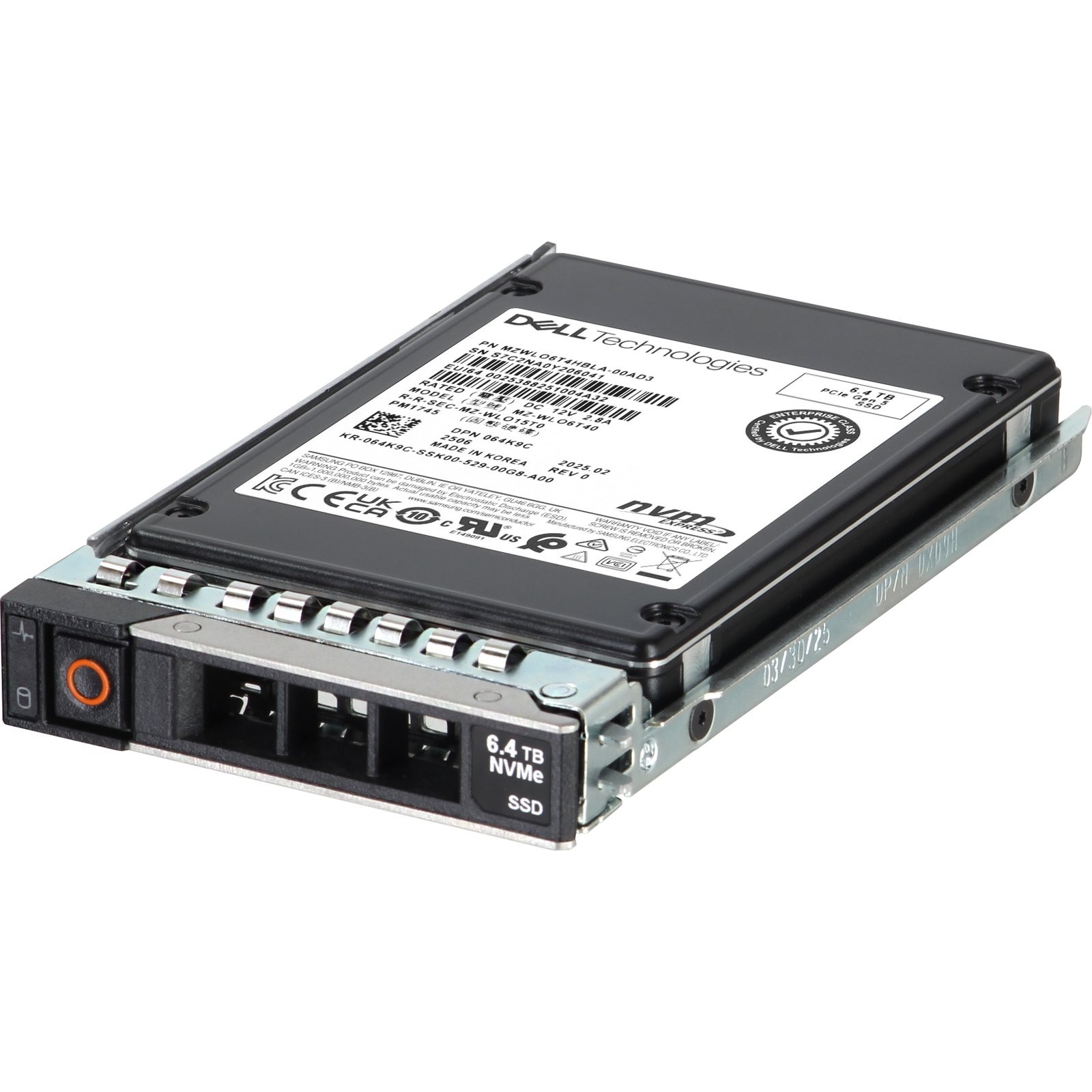 64K9C-CD1 Dell 6.4TB Enterprise NVMe Gen4 MU TLC 2.5 SSD PM1745
