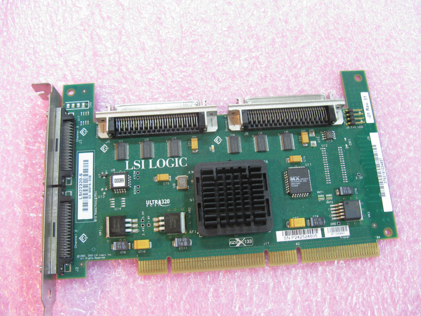 Sun SG-XPCI2SCSI-LM320 375-3191 PCI-X Dual Ultra320 Scsi Adapter, LSI22320-S