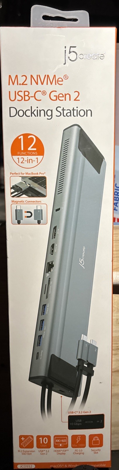 Authentic J5 Create JCD552 M.2 NVMe USB-C Gen 2 Docking Station