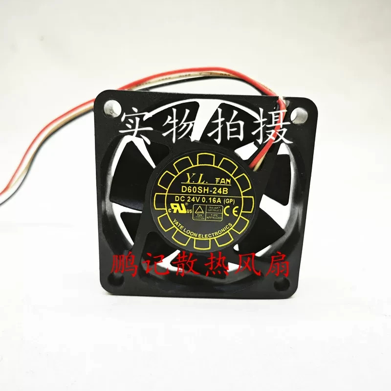 1PCS  Y.L.fan D60SH-24B 6015 DC24V 0.16A Cabinet-Mounted Inverter Cooling Fan