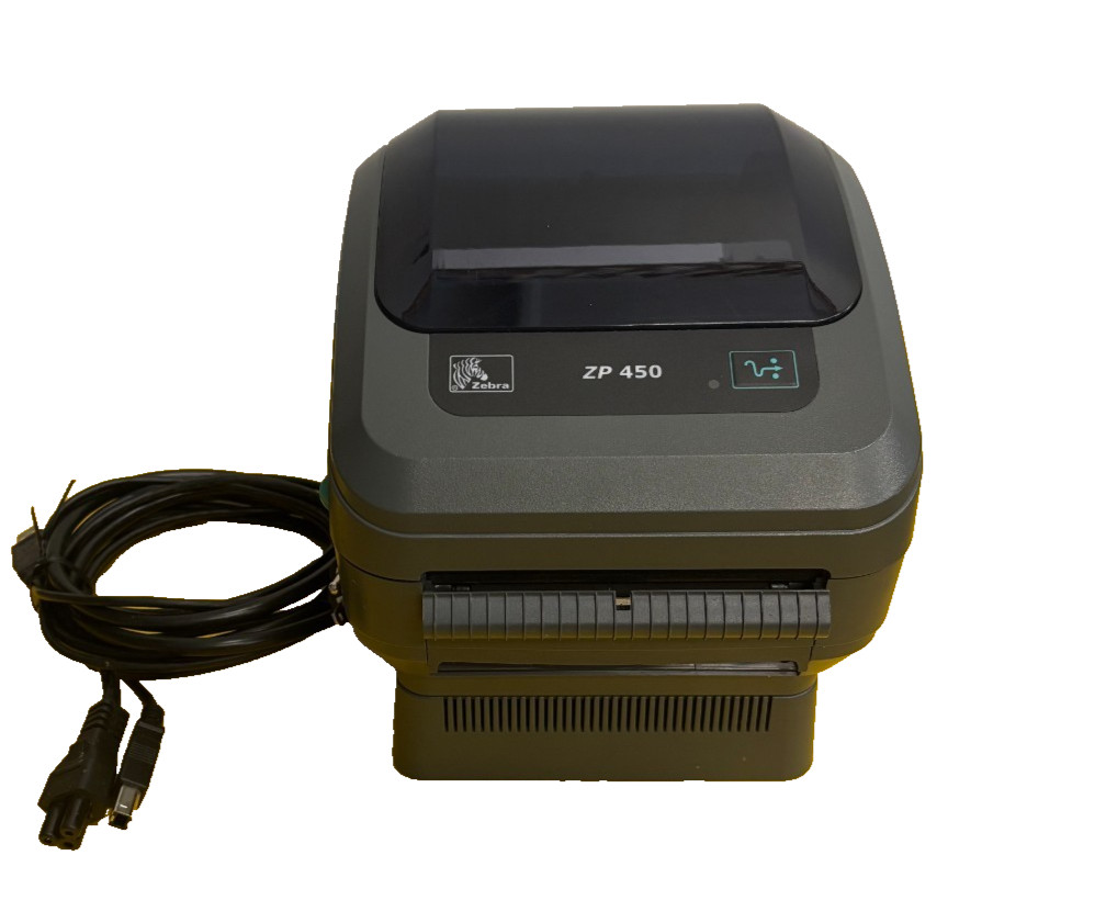 Zebra ZP450 CTP Thermal Label Printer USB Tested & Fully Working With Cables