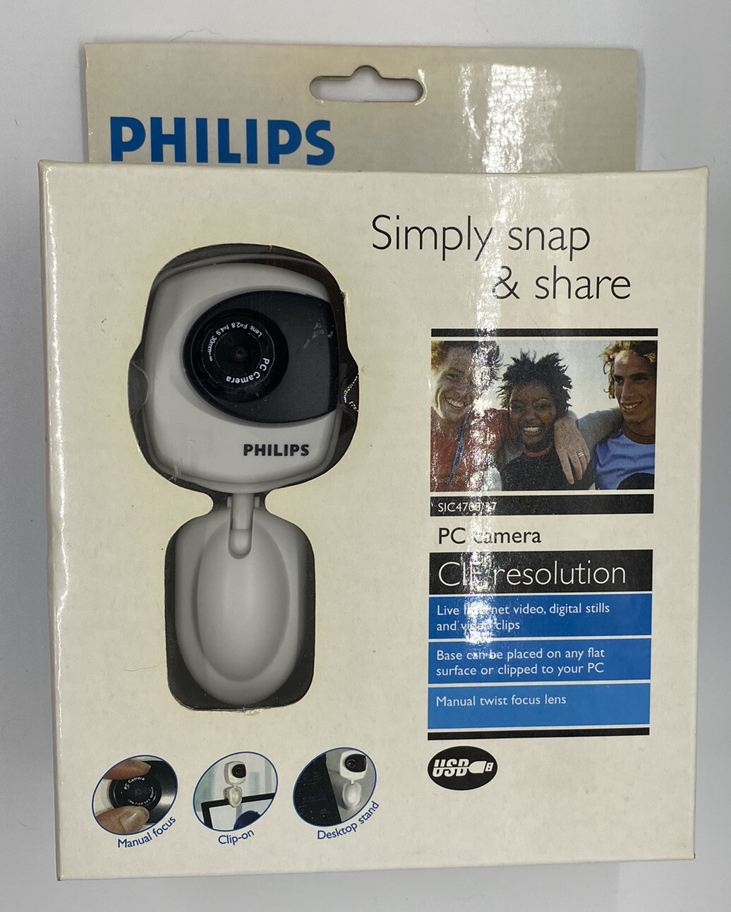 Philips simply snap and share PC camera sic470037 new