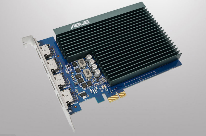ASUS GT730‑4H‑SL‑2GD5 4‑HDMI Multi Monitor Graphics Card 2GB GDDR5 Fanless Low P