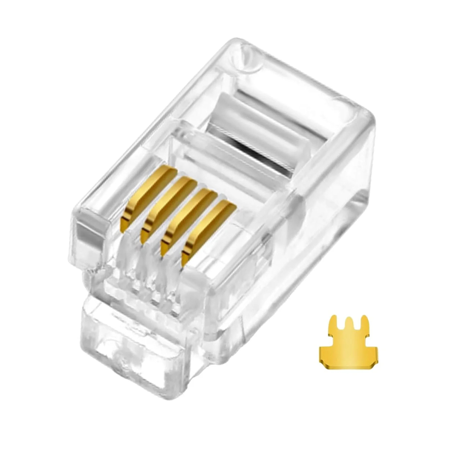 20Pack Telephone Modular Plug RJ9/RJ10/RJ22 4P4C Connector