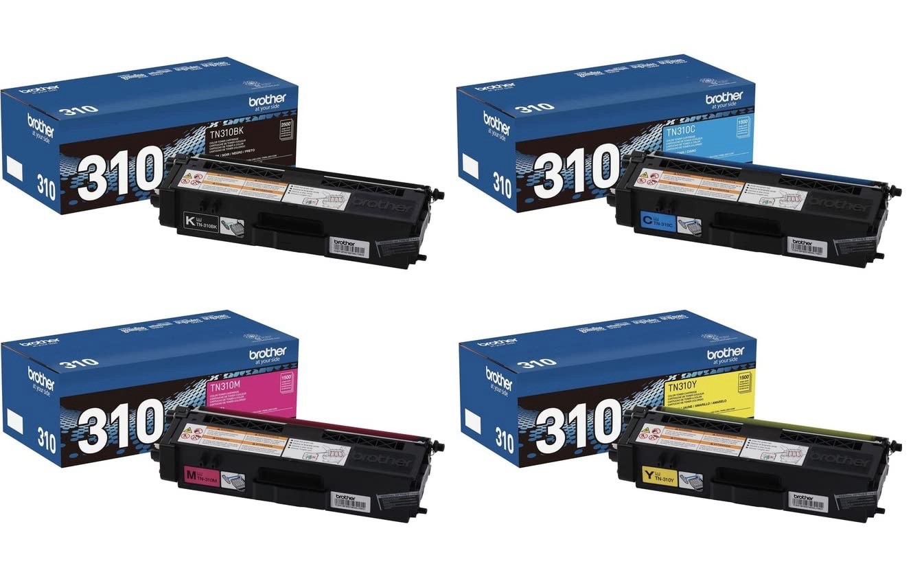Brother TN310 TN310BK TN310C TN310M TN310Y CMYK 4 Pack Toner Set