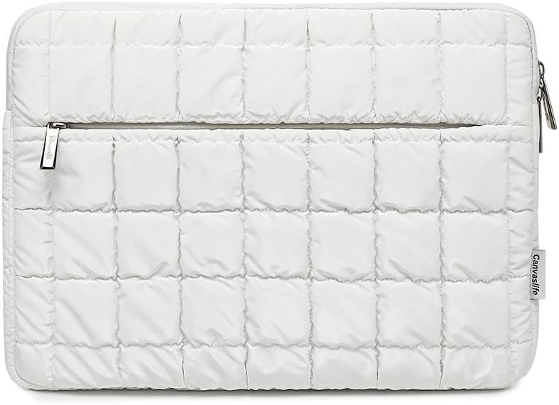 360 Protective Plush Laptop Sleeve for 14-14.4-inch Laptop - Quilted Design (Whi