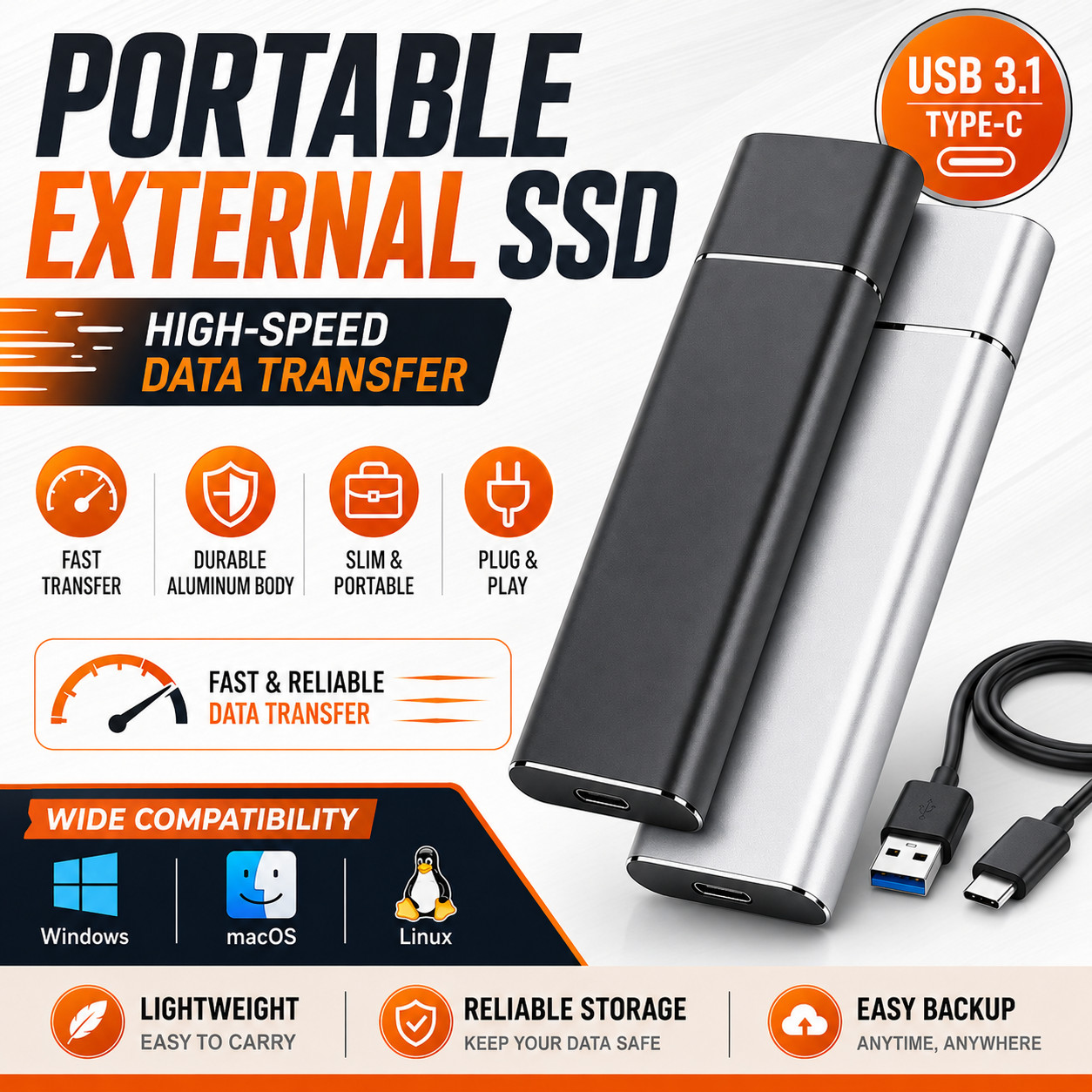 16TB Portable External Hard Drive USB 3.0 High Speed External HDD for PC Mac
