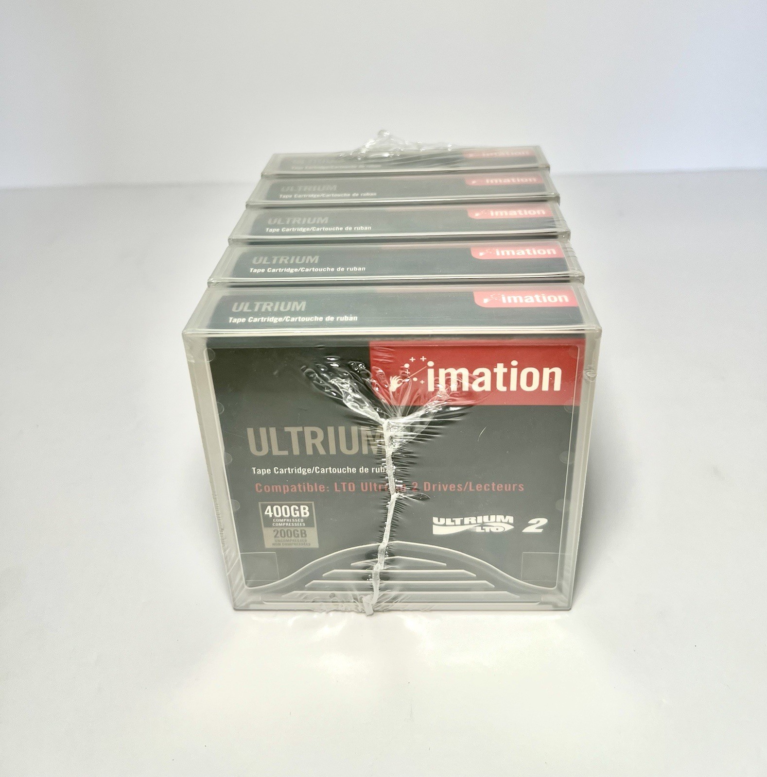 New Imation Ultrium LTO-2/400GB Data Tape Media Cartridge 5 Pack