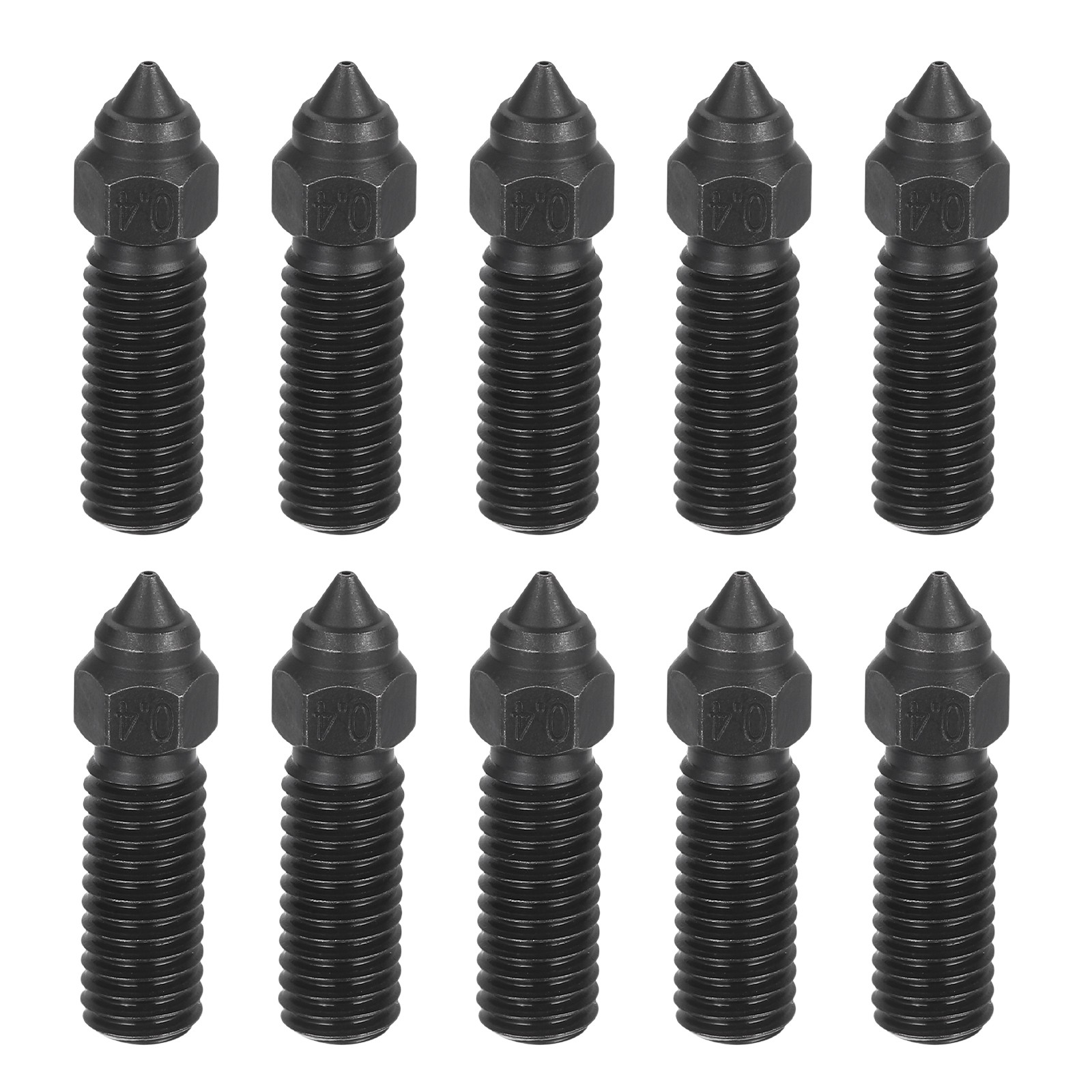 10Pcs Hardened Steel Nozzles 0.4mm M6 Thread for Carbon 3D Printers)