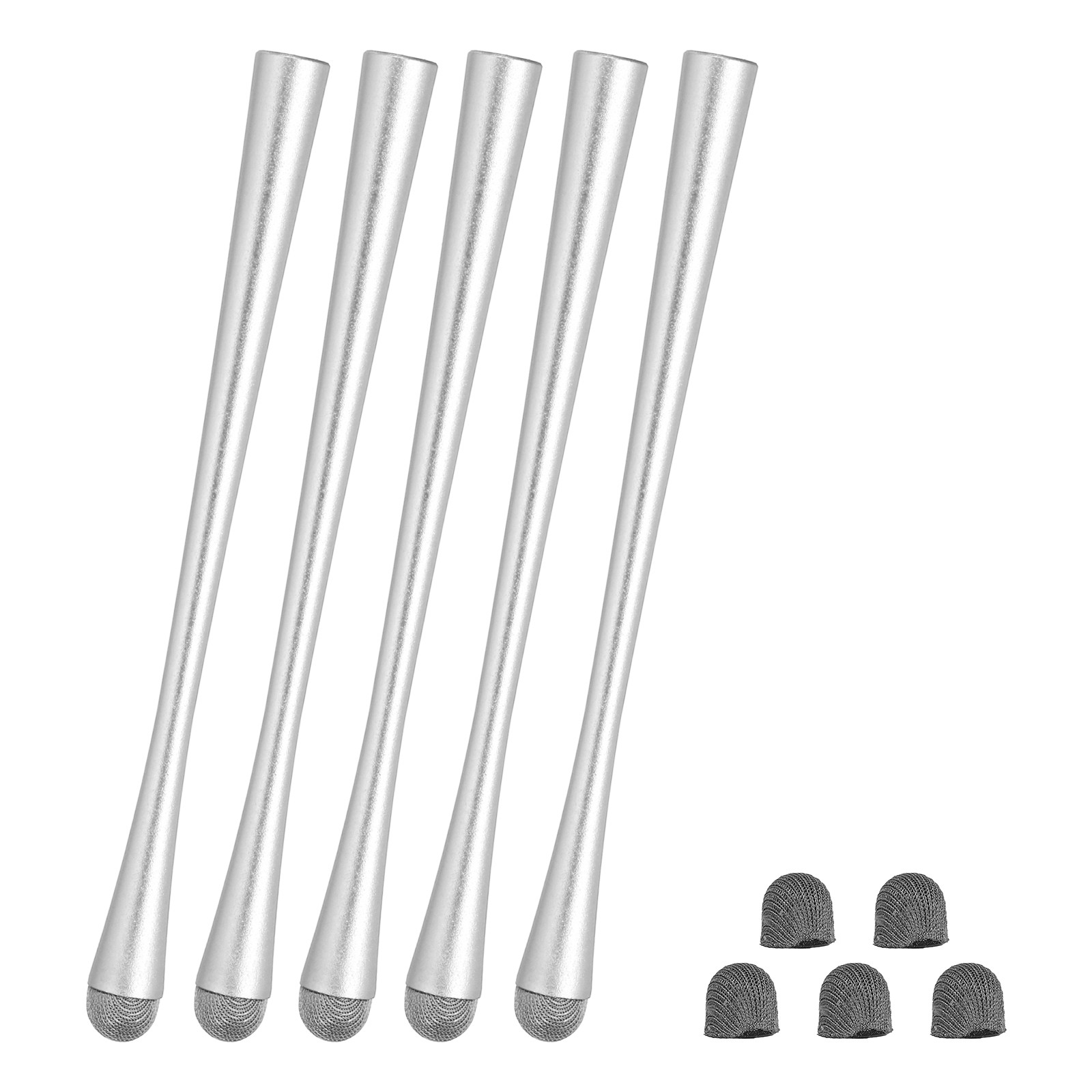 5Pcs Slim Waist Stylus Pens 2 in 1 Universal Capacitive Stylus Silver]