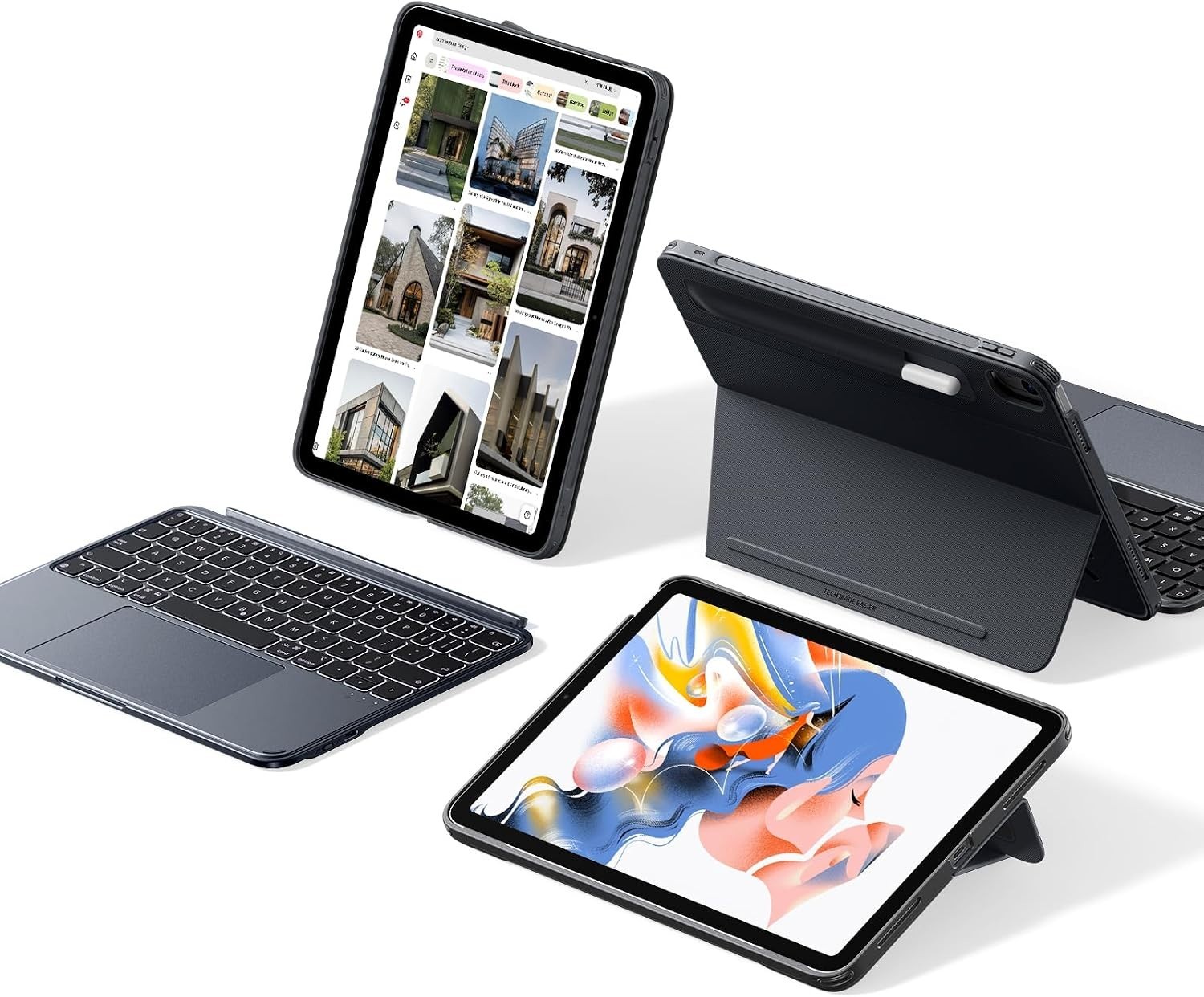 ESR SHIFT SERIES KEYBOARD CASE for iPad AIR 11 INCH M4 M3 M2 MULTI ANGLE GRAY