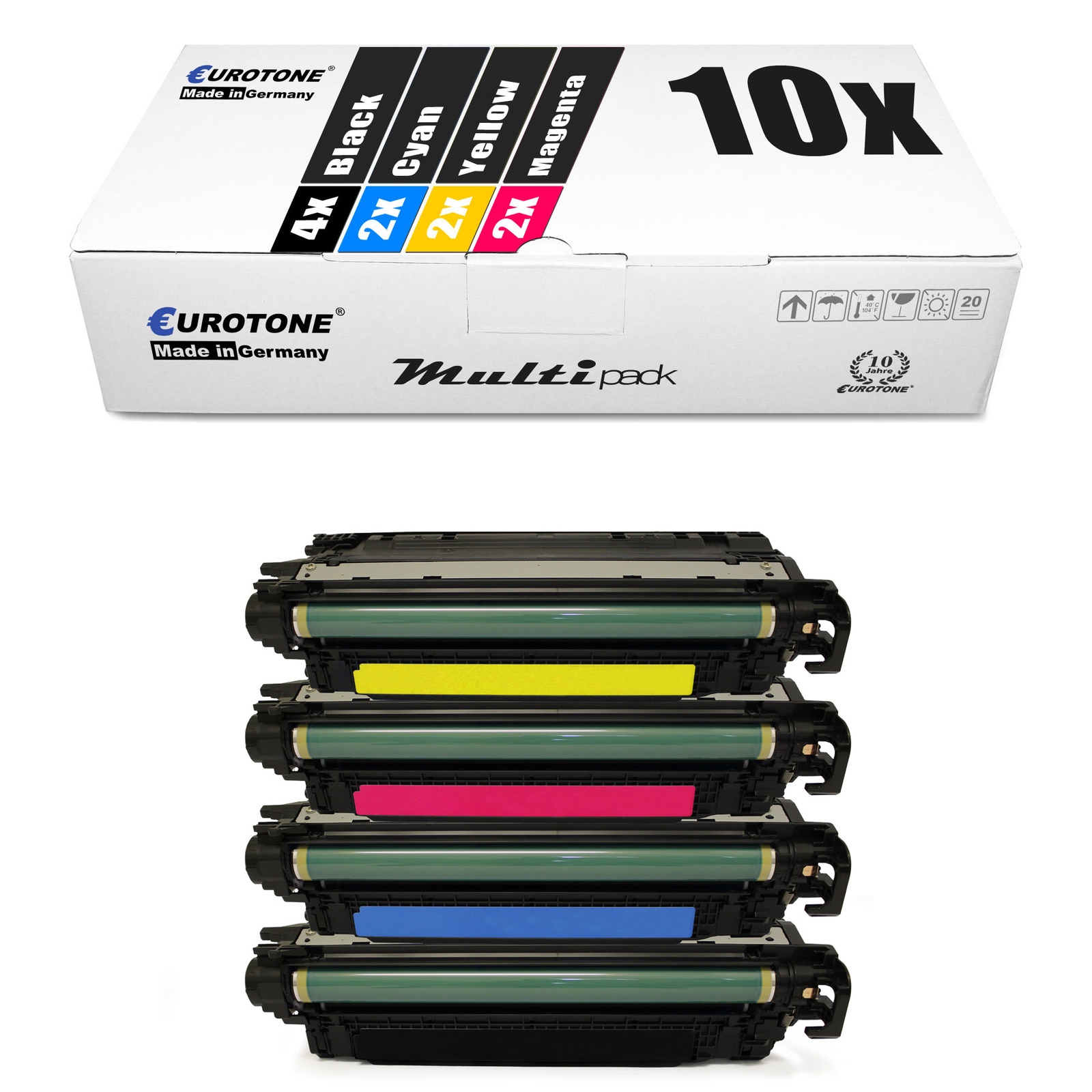 10x Eurotone Eco Cartridge Replaces HP CE270A CE271A CE272A CE273A 650A