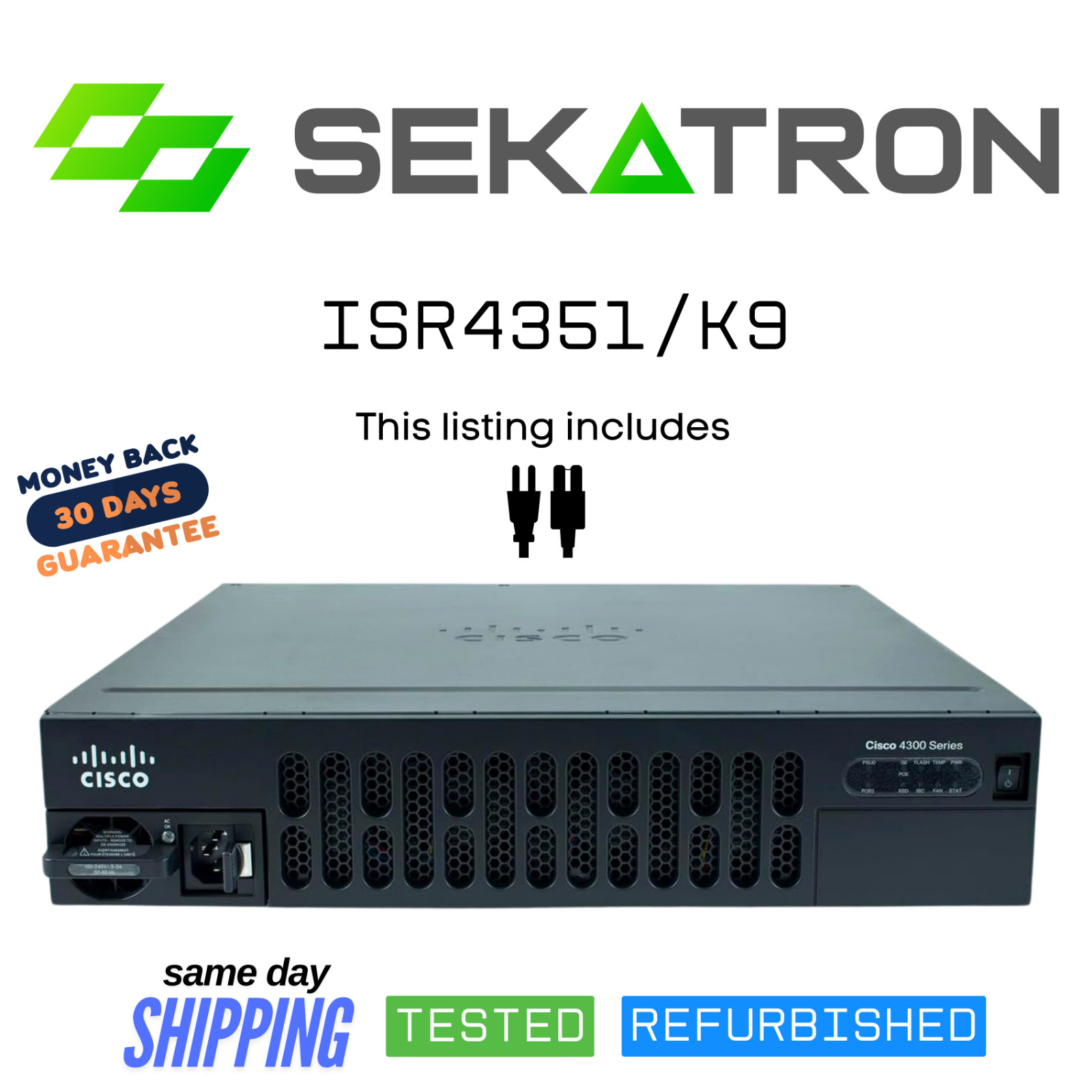 ♻️ Cisco ISR4351/K9 Gigabit Integrated Services Router / Not Affected⚡Fast Ship
