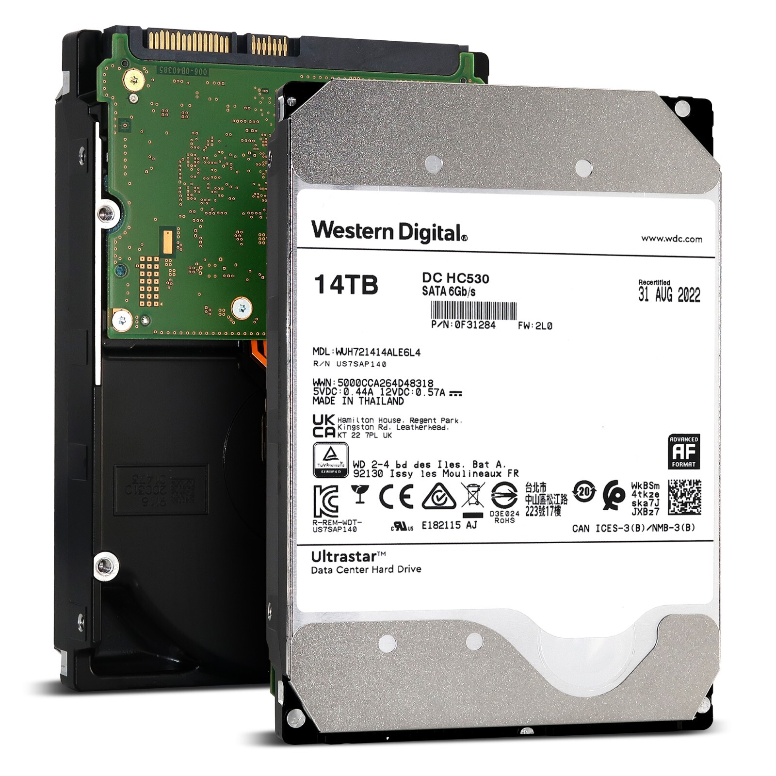 Compatible WD HC530 14TB 7.2K RPM SATA 6Gb/s 3.5" HDD WUH721414ALE6L4 0F31284