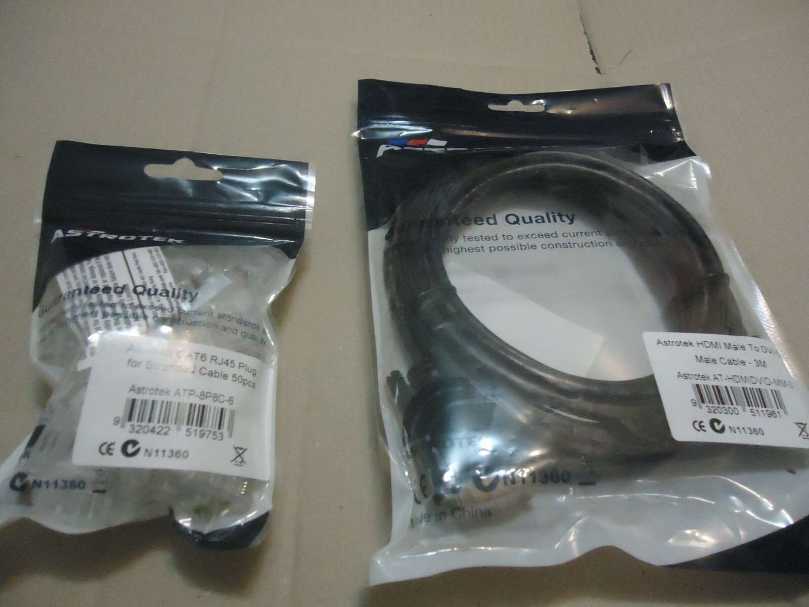 Astrotek HDMI to DVI-D Adapter Cable 3m Male to Male+Astrotek cat6 RJ45 PLUG.