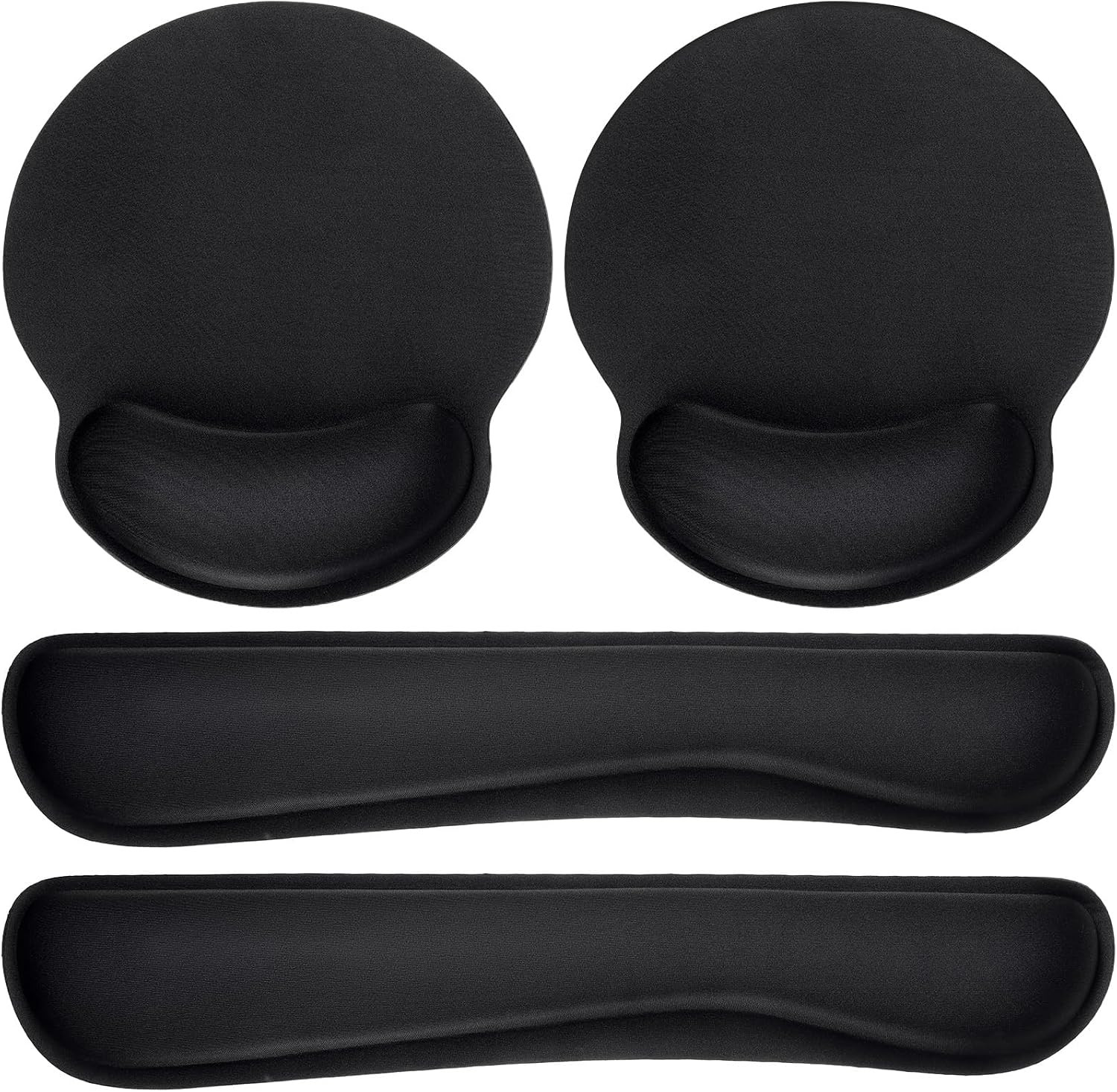 Pack 4 Kit Ergonomico Mouse Pad y Reposamunecas Para Teclado Espuma de Memoria