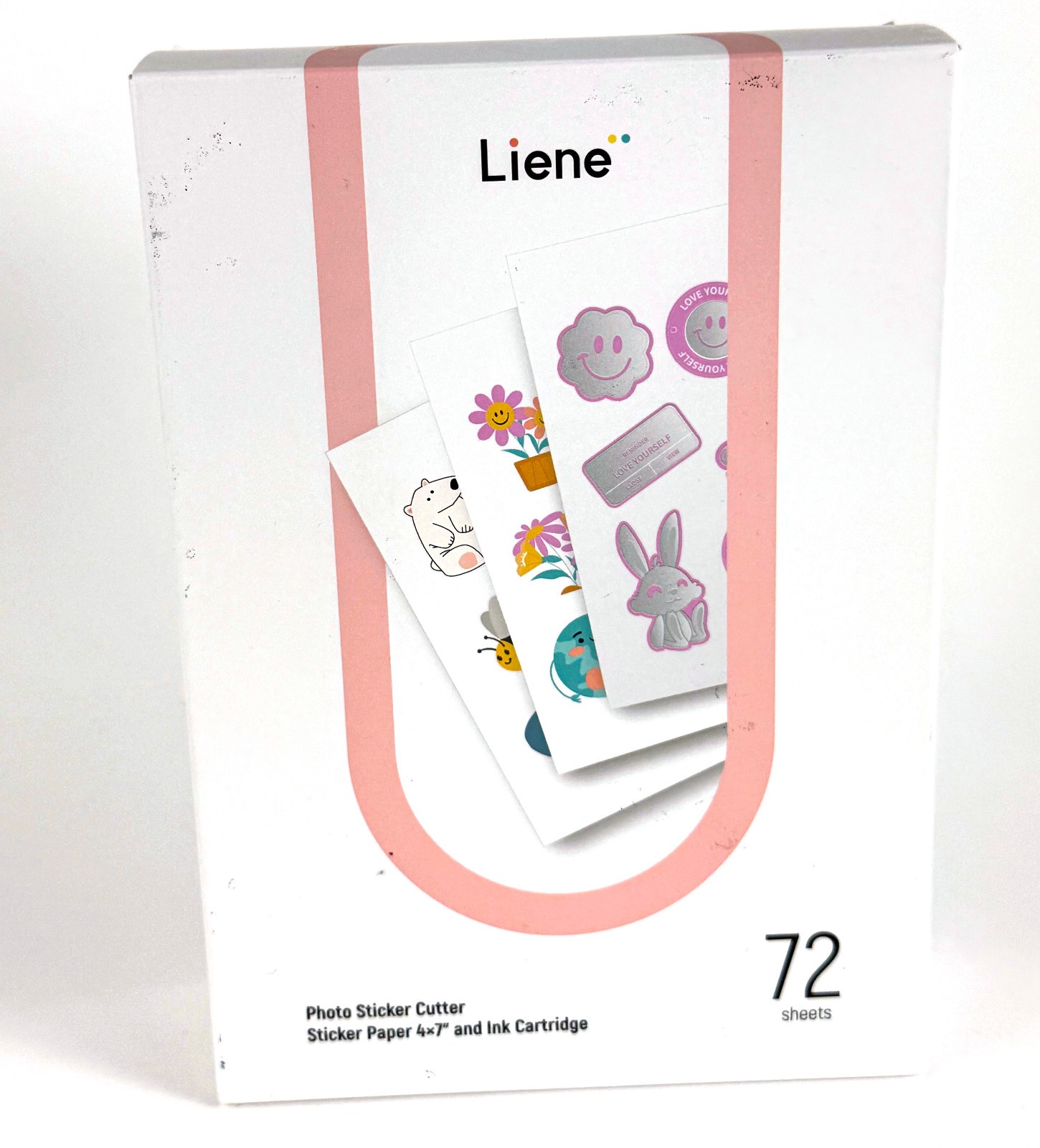 Liene Photo Sticker Cutter with 72 Sheets 4x7" Sticker Paper & Ink Cartridge