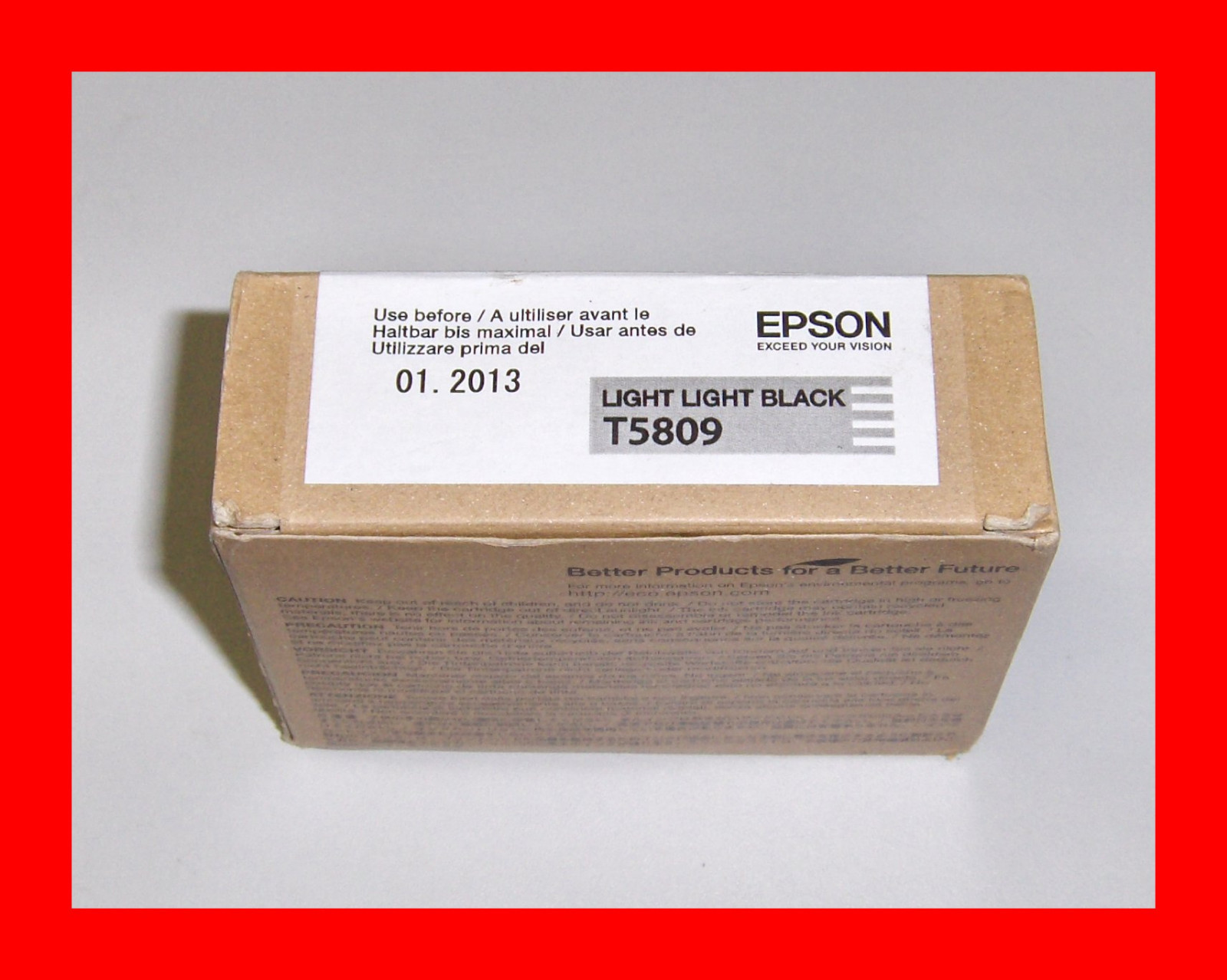 Genuine Epson T5809 Pro 3800 3880 Light Light Black Ink T580900 w/exp 02-2020
