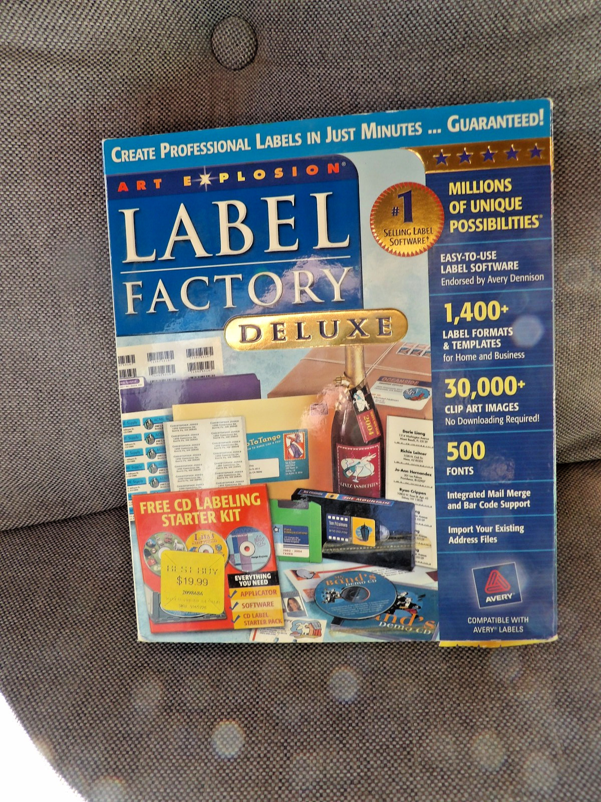 2003 Art Explosion Label Factory Deluxe v3.0 • PC Software In Box With Manual