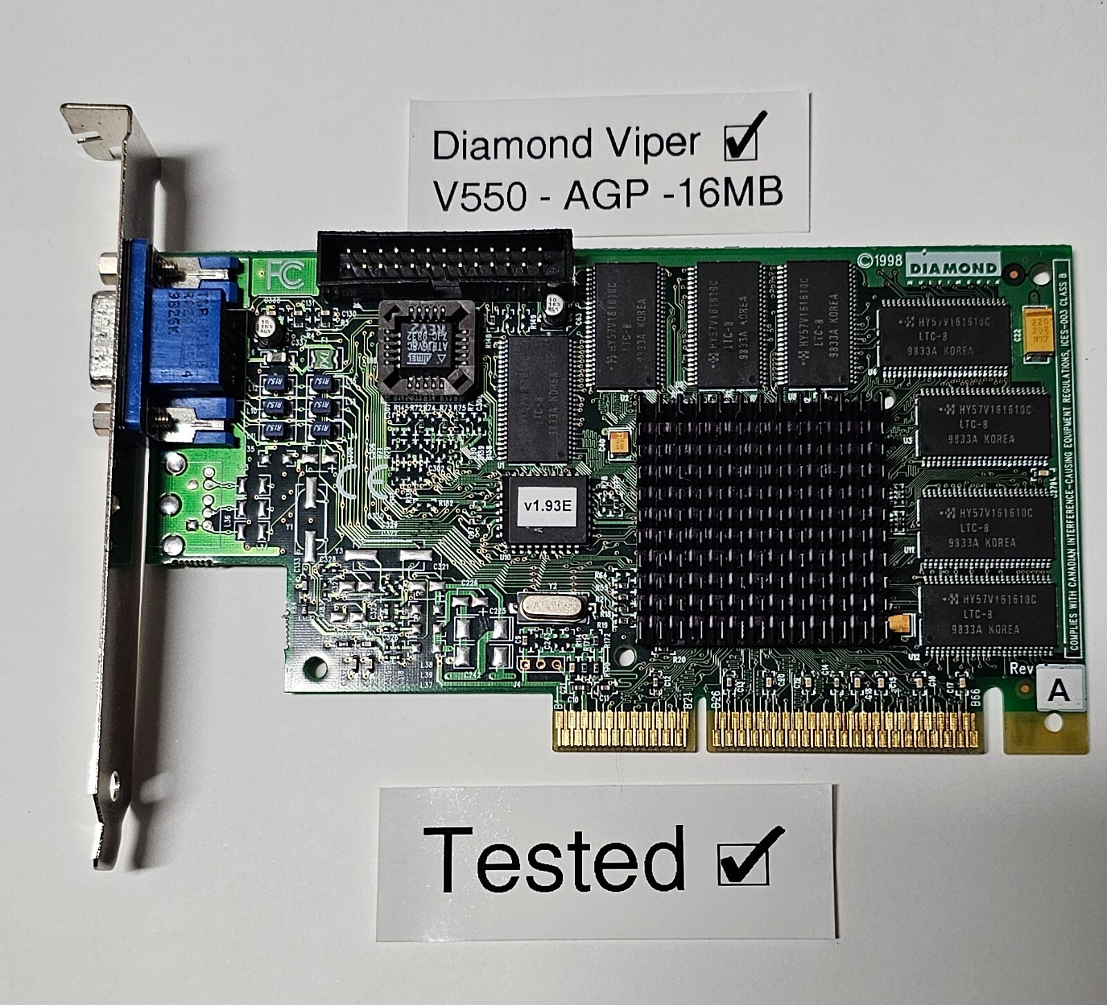 Diamond Viper V550 - AGP - 16 MB Video Board
