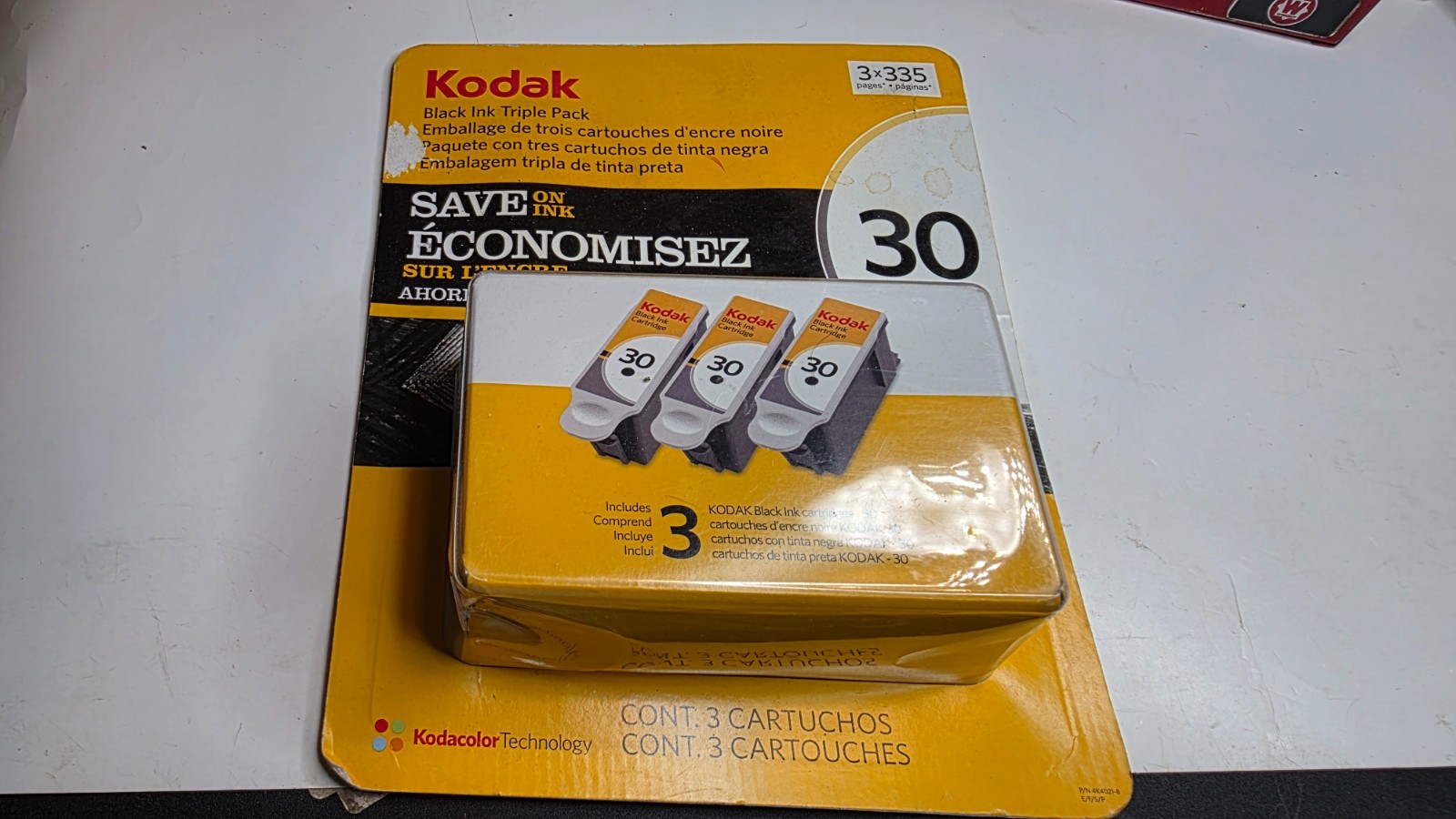 Kodak 30 Black Ink Cartridge Triple Pack Genuine OEM 3 Pack ESP HERO Printer Ink