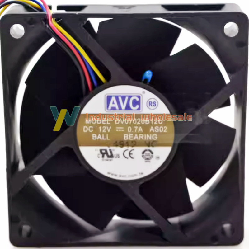 2pc new AVC DV07020B12U Fan 12V 0.7A 4pin 70*70*20mm PWM Chassis Cooling Fan