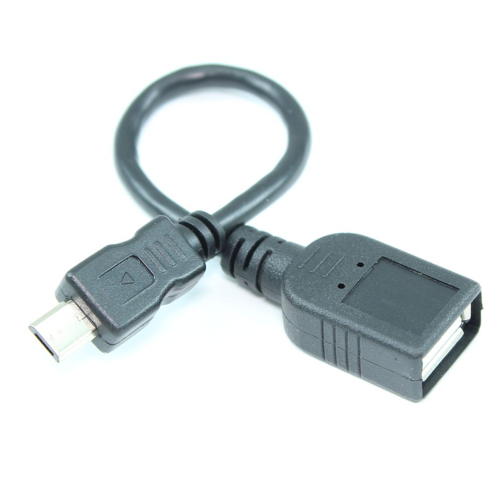 6inch OTG USB Micro-B 5pin Male to Type A Female  Black