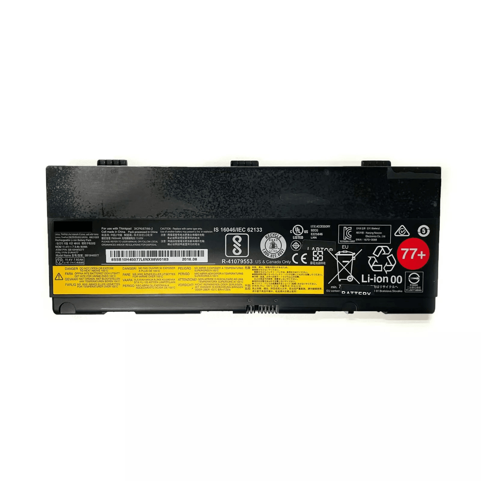 NEW 11.4V  90Wh 77+  00NY493 Battery For ThinkPad 00NY492 SB10H45077 01av477