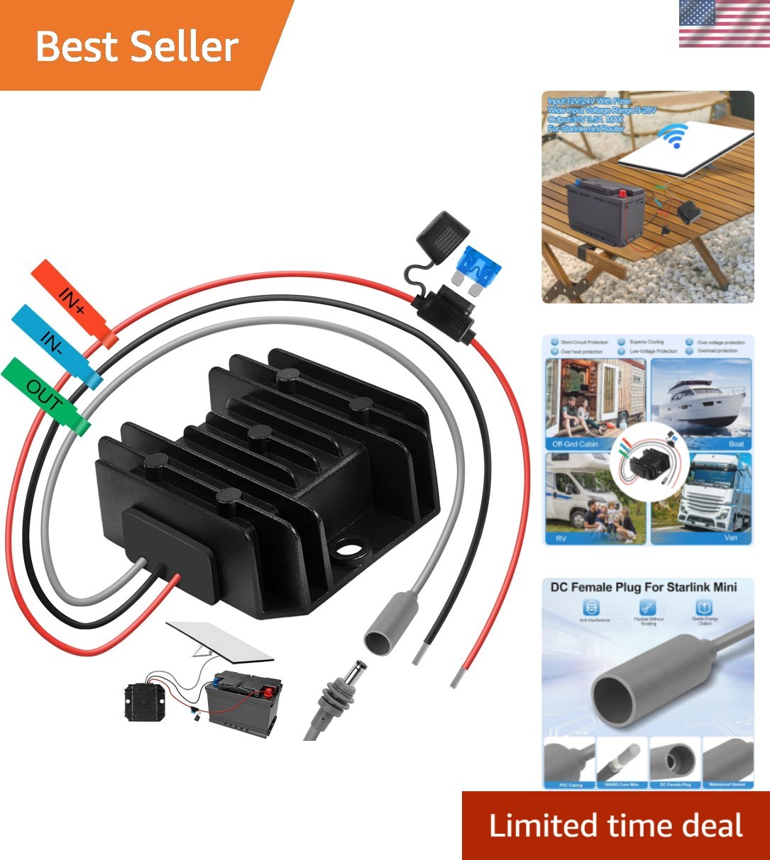Reliable Starlink Mini Power Supply 12V to 30V Converter - Extreme Weather Ready