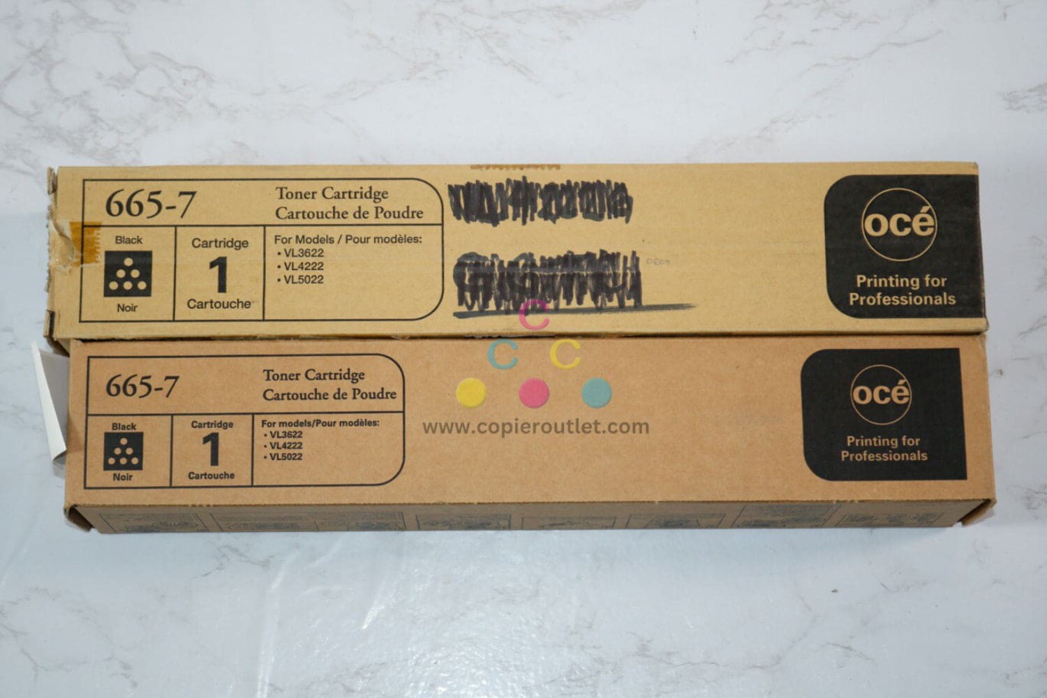 2 Open OEM Oce VarioLink 3622, 4222, 5022 Black Toner Cartridges 665-7 / 6657