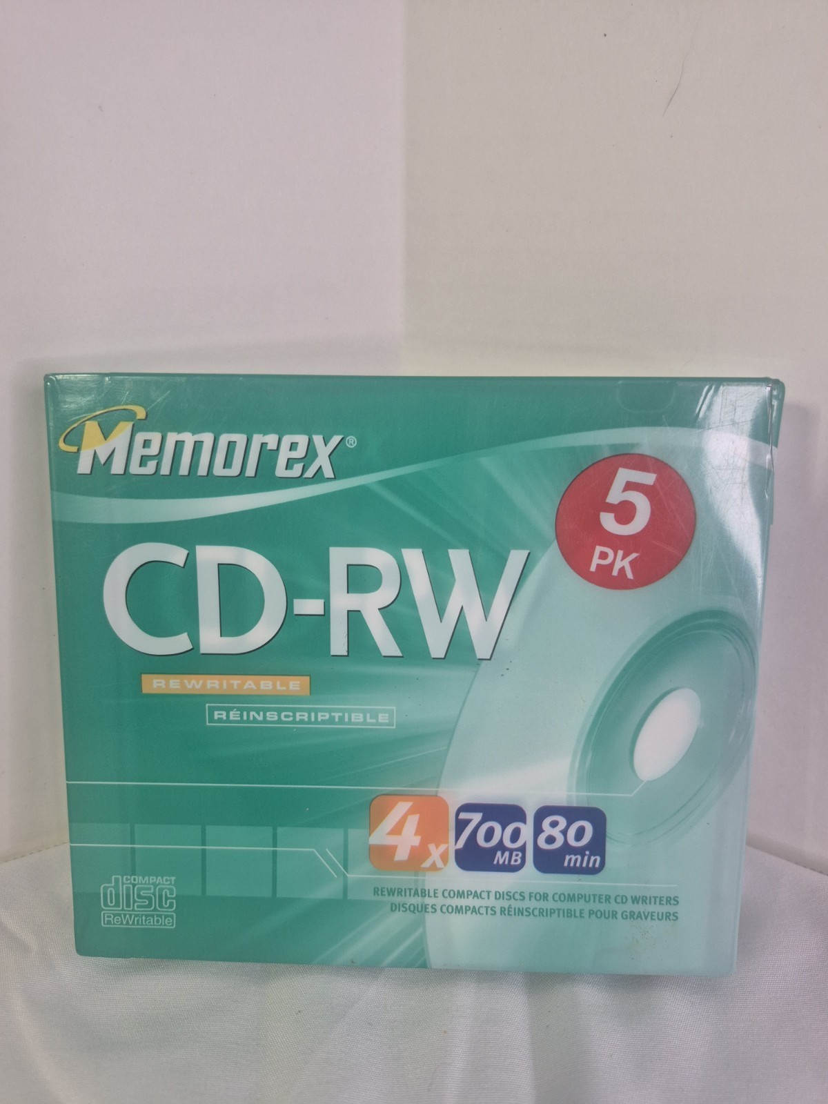Memorex Pocket CD-RW 4x 210 MB 24-min. Blank Mini Discs 5 Pack Sealed 2005 NOS