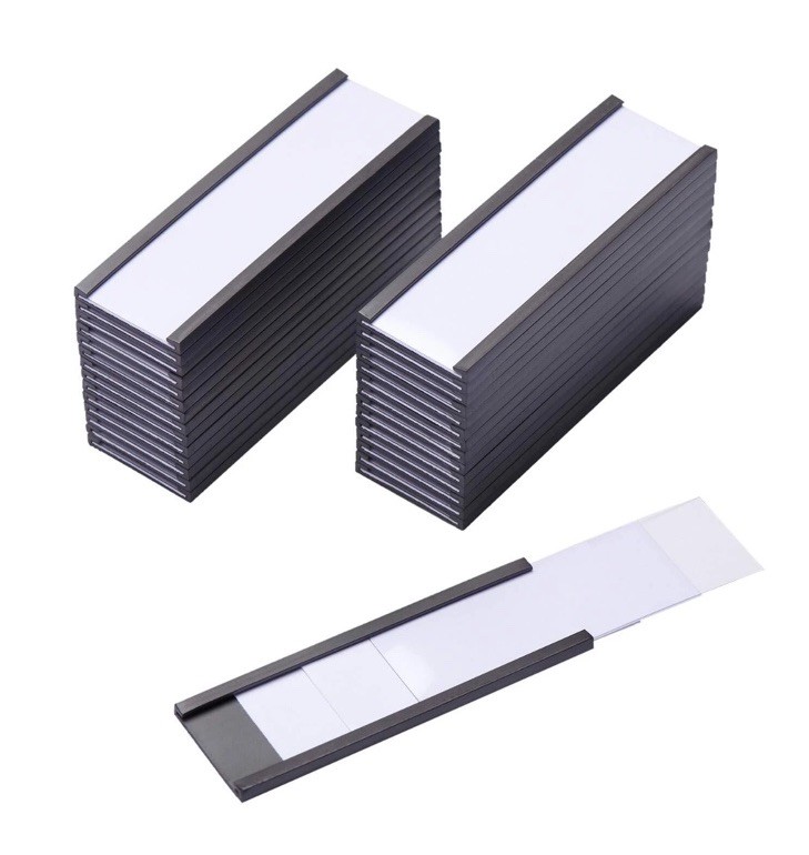 30 in Pack 3x1 Inch Magnetic Label Holders for Metal Shelf Racks Whiteboard New