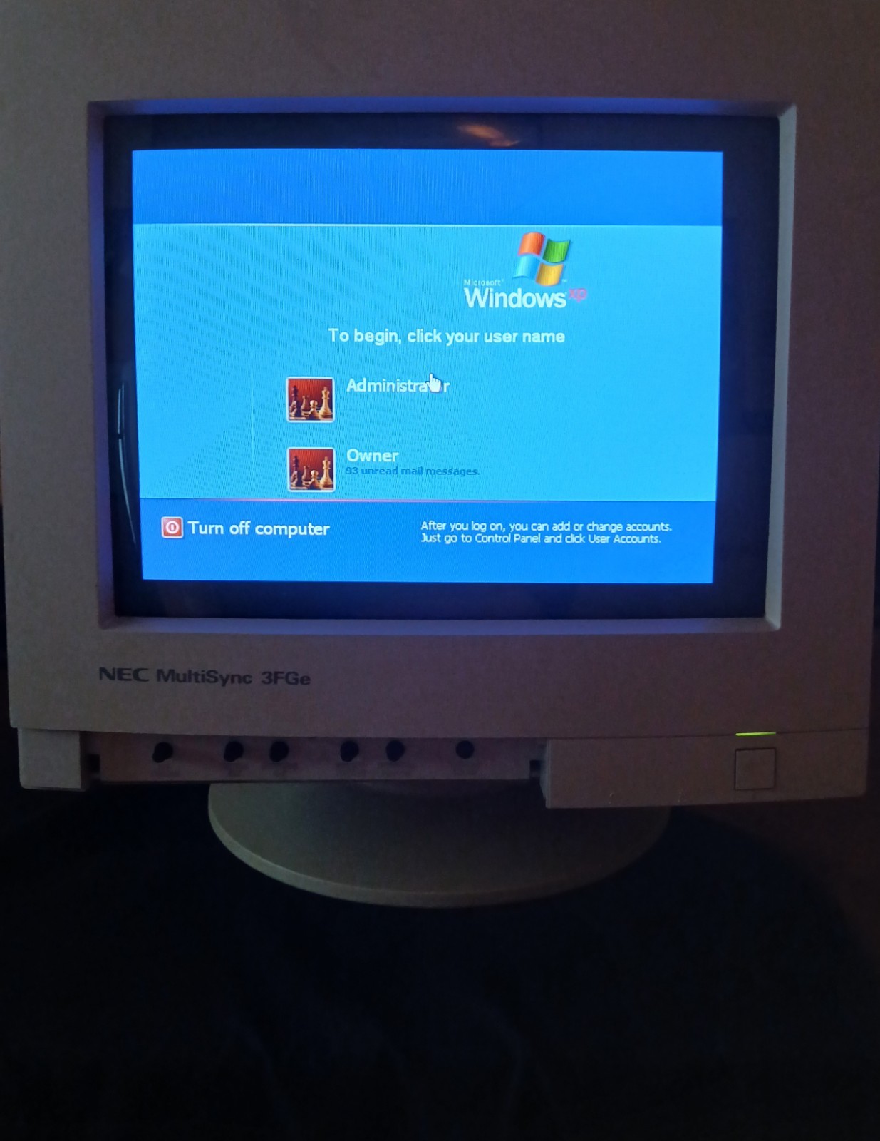 Vintage NEC MultiSync 3FGe 15" Monitor VGA (JC-1532VMA-2) -TESTED & WORKING