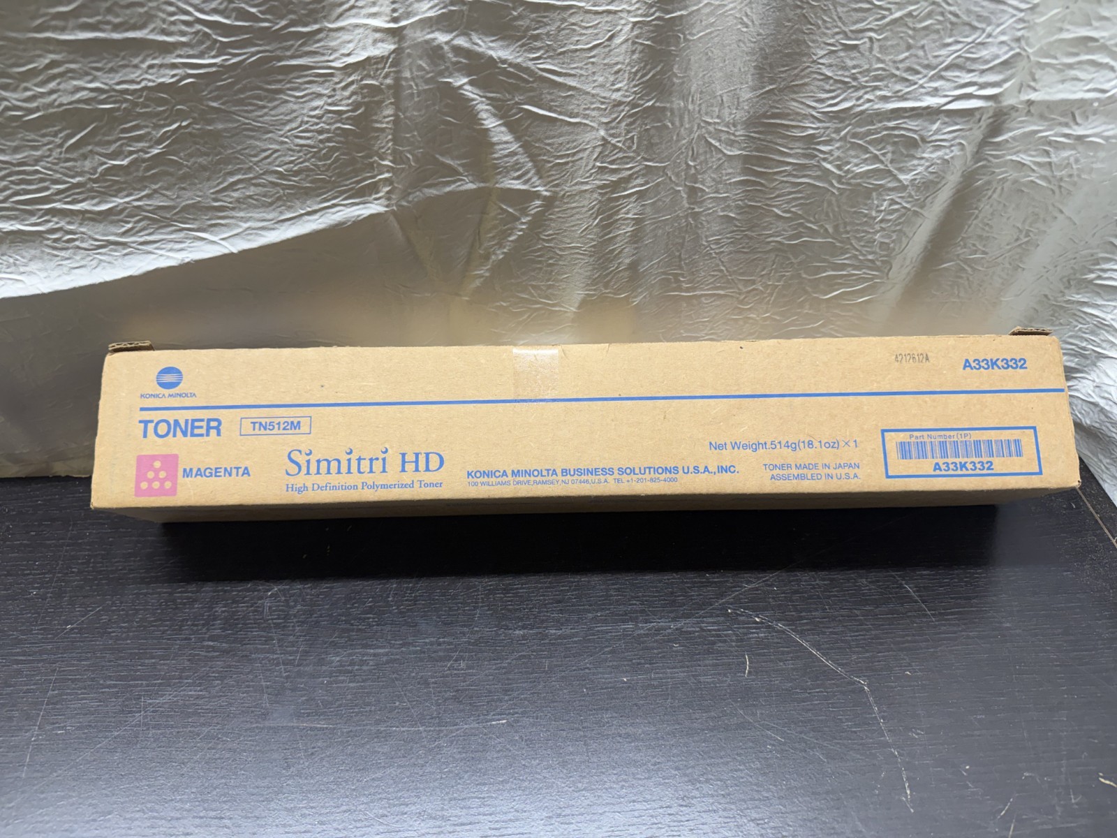 Genuine Konica Minolta TN512M Magenta Toner Cartridge A33K332 bizhub C454 C554