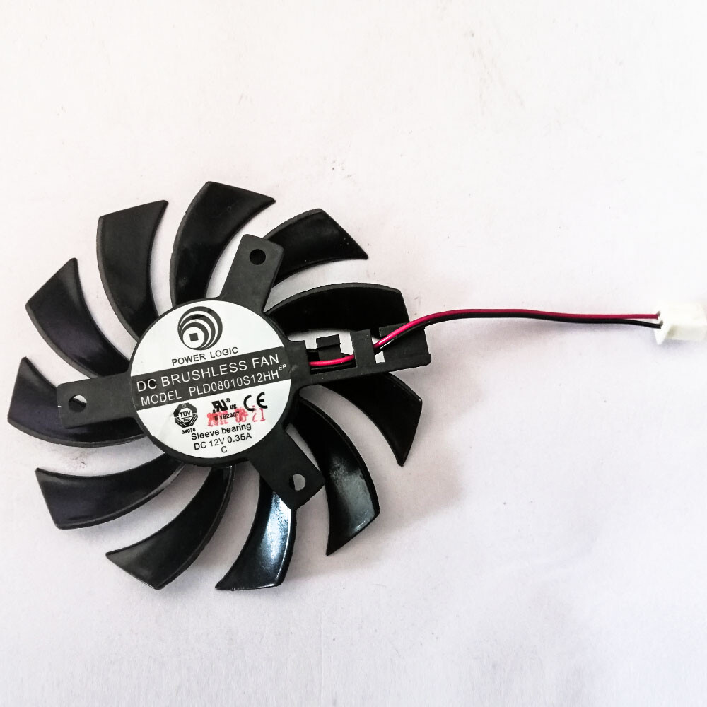 For Power Logic PLD08010S12HH DC12V 0.35A 7410 2Wire Graphics Cooling Fan
