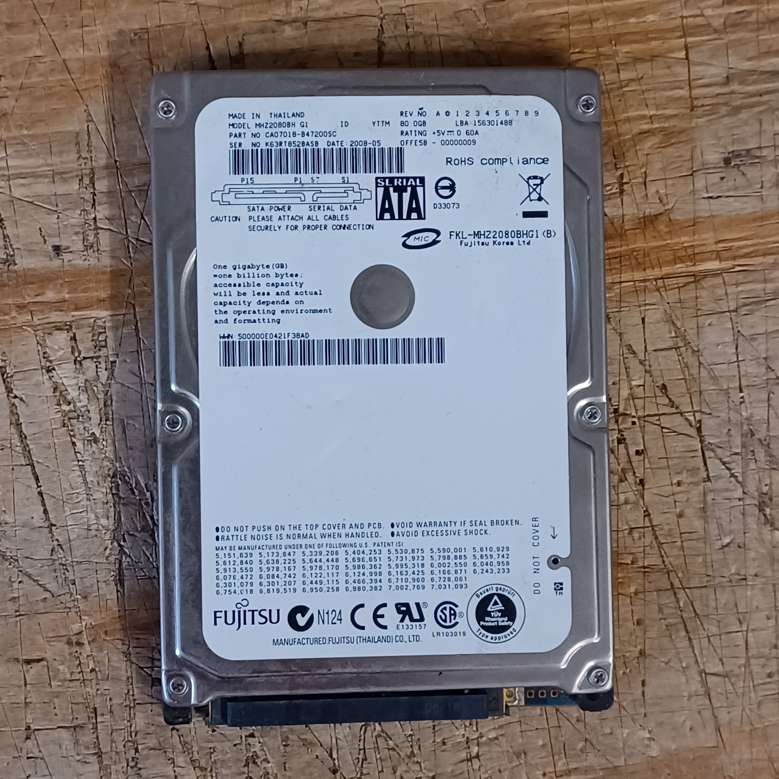 Fujitsu 80GB Internal 5400RPM 2.5" (MHZ2080BH) HDD