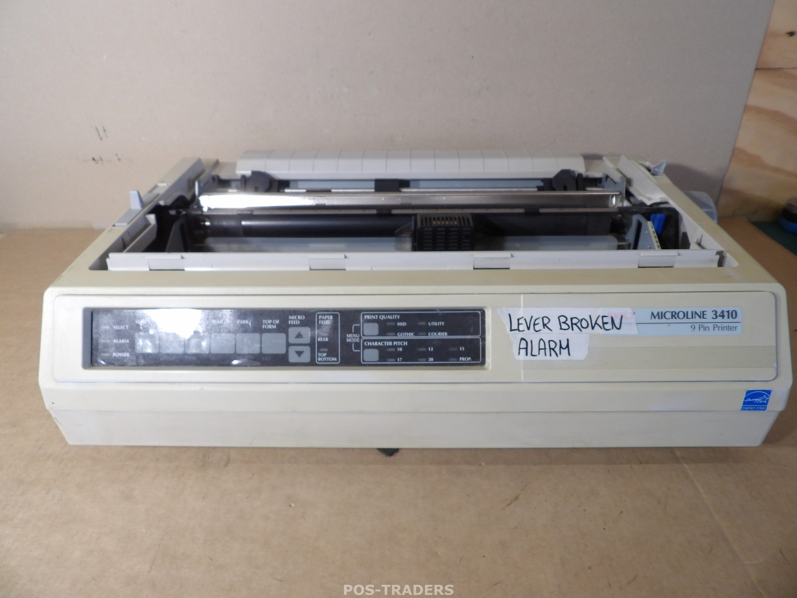 OKI MICROLINE 3410 9-Pin Dot Matrix Printer Parallel - LEVER BROKEN - ALARM