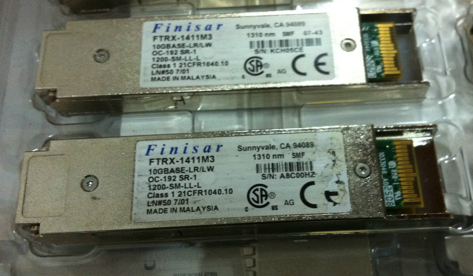 14x Finisar FTRX-1411M3 10GBase-LR/LW 1310nm XFP OC-192 SR-1 10km Transceivers