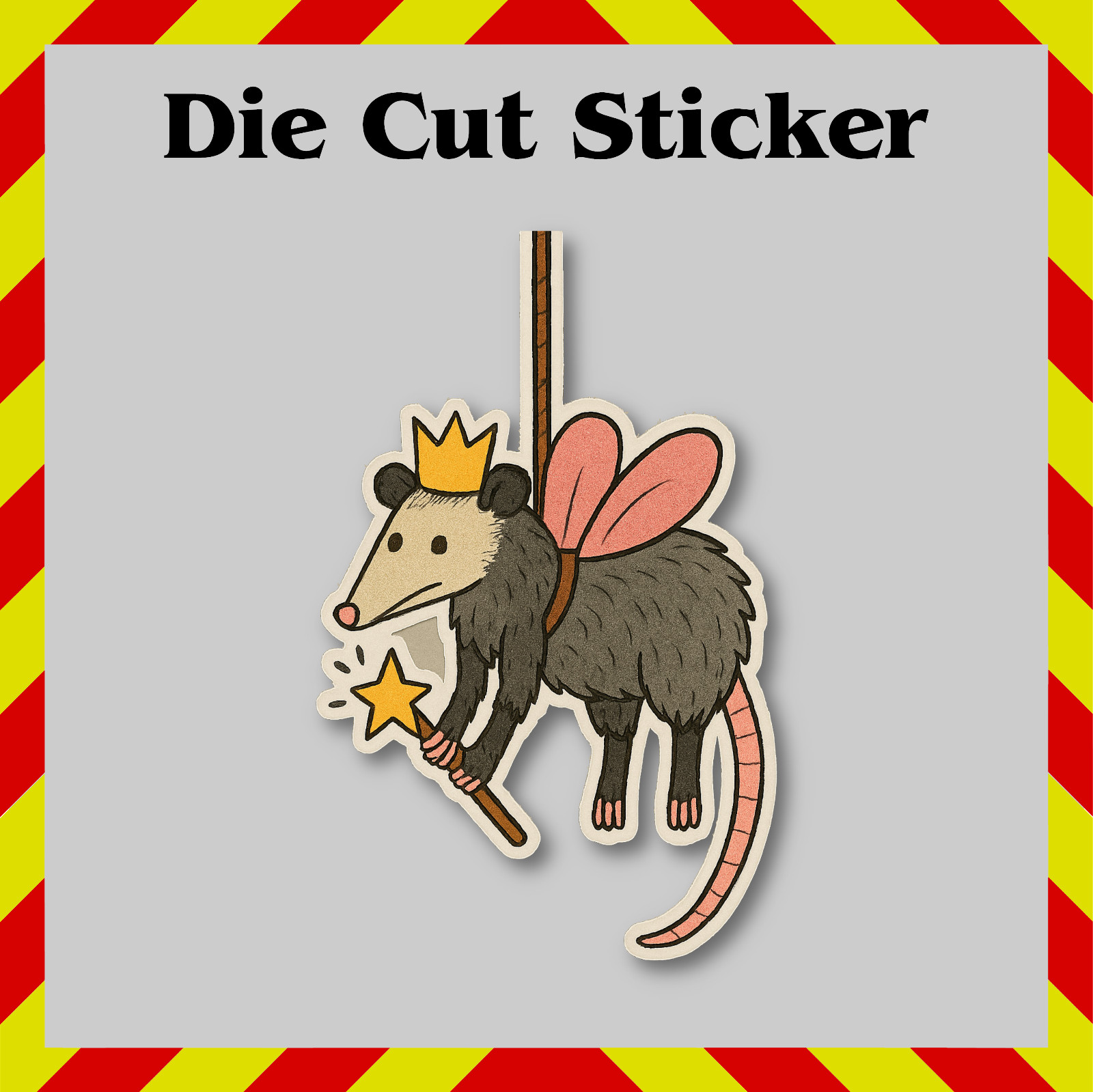 Funny Fairy Godpossum Vinyl Sticker - Waterproof Decal for Water Bottles/Laptops