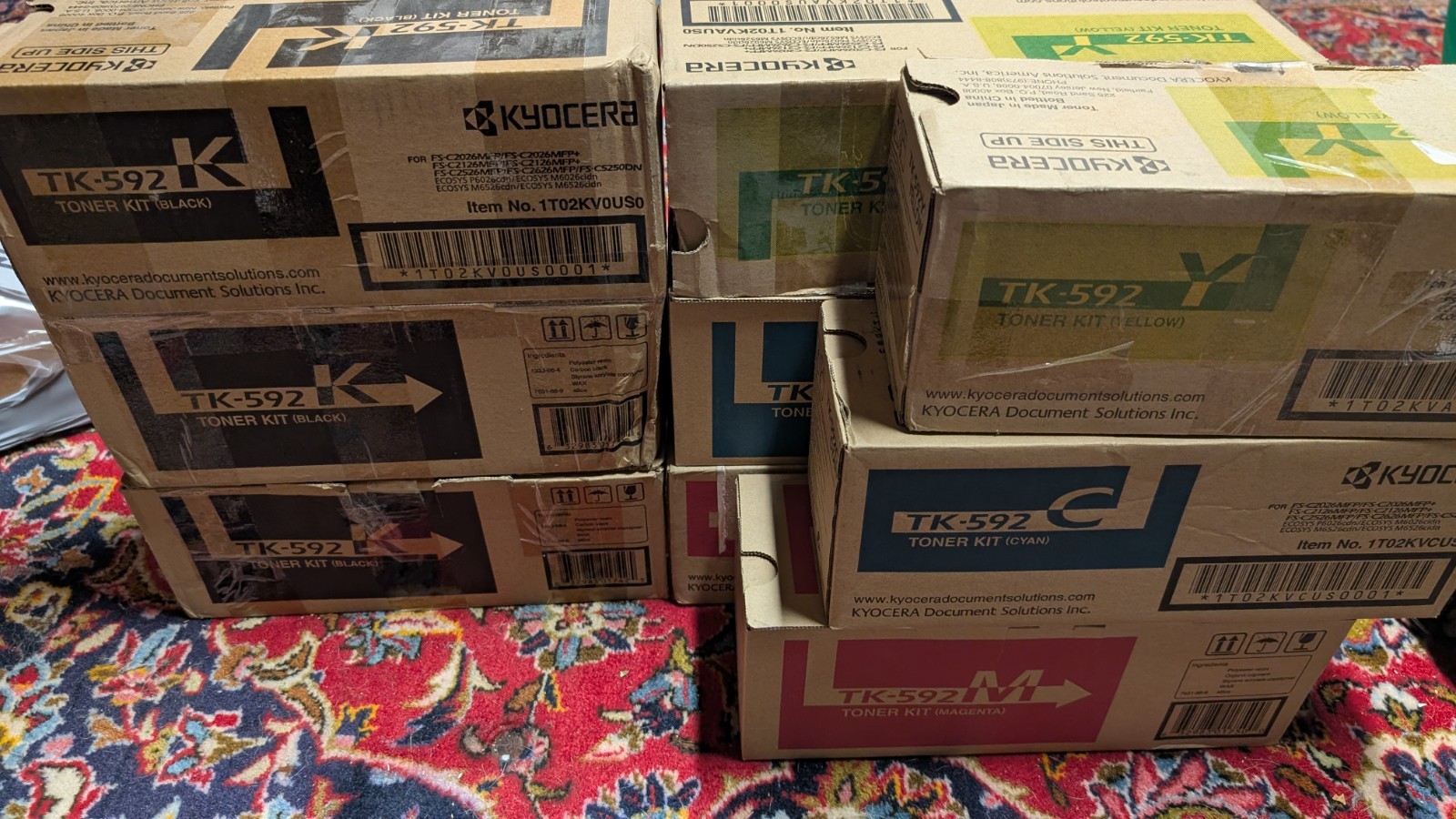 TK-592 K, C, M, Y, FULL SET Black, Cyan, Magenta, Yellow