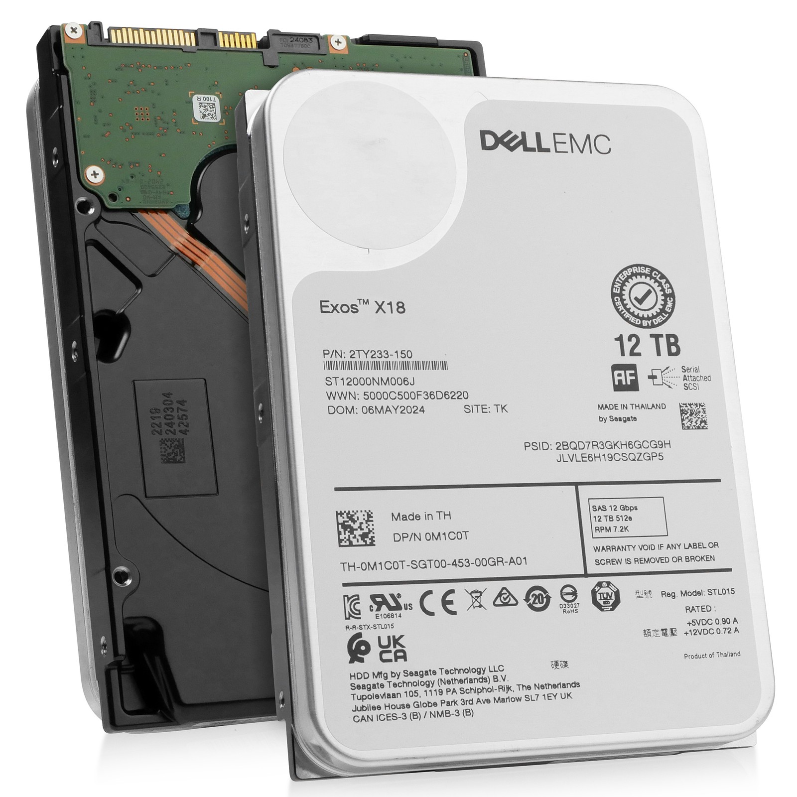 Seagate/Dell Exos X18 12TB 7.2K RPM SAS 12Gb/s 512e 3.5" HDD - ST12000NM006J