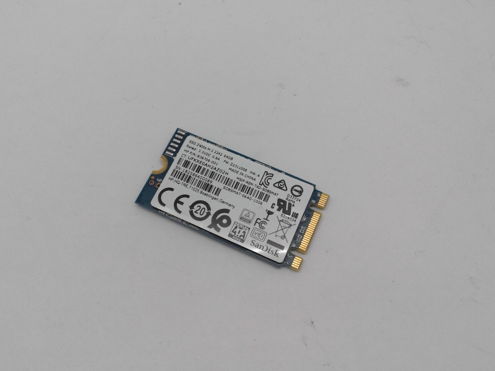 SanDisk Z400s 64GB M.2 2242 SATA SSD Solid State Drive SD8SMAT-064G-1006