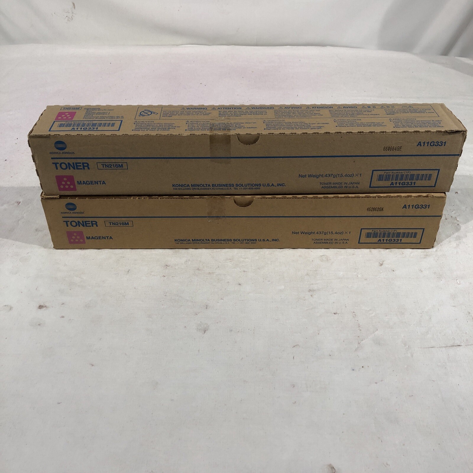 NEW SEALED 2 Genuine Konica Minolta TN216C Toner A11G431, Cyan Toner Cartridge