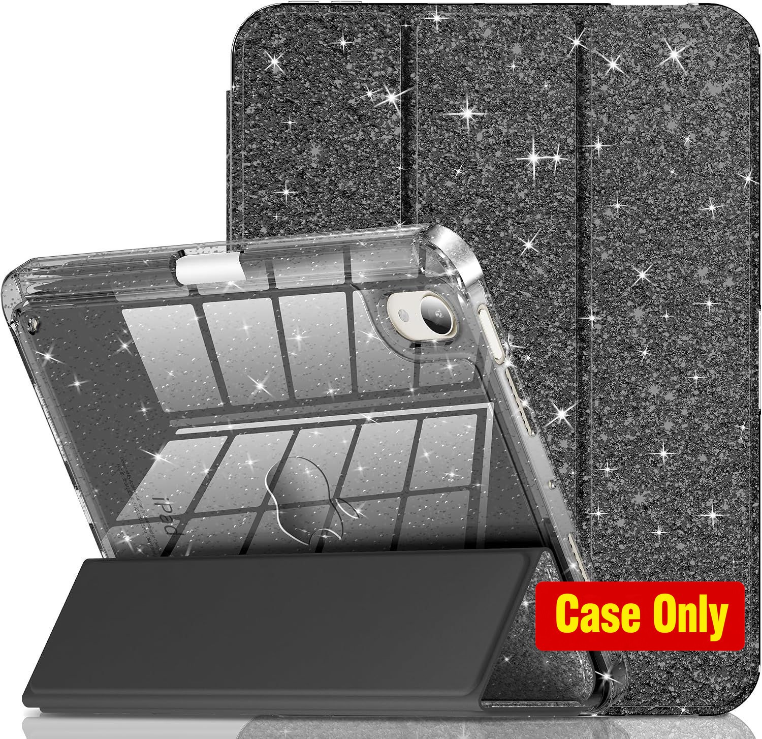 Glittery Cute Case for 8.3 Inch iPad Mini 7, Protective Cover with Pencil Holder