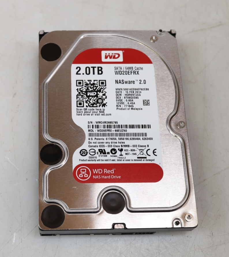 Western Digital 2TB WD20EFRX-68EUZN0 3.5" SATA Red NAS Hard Disk Drive