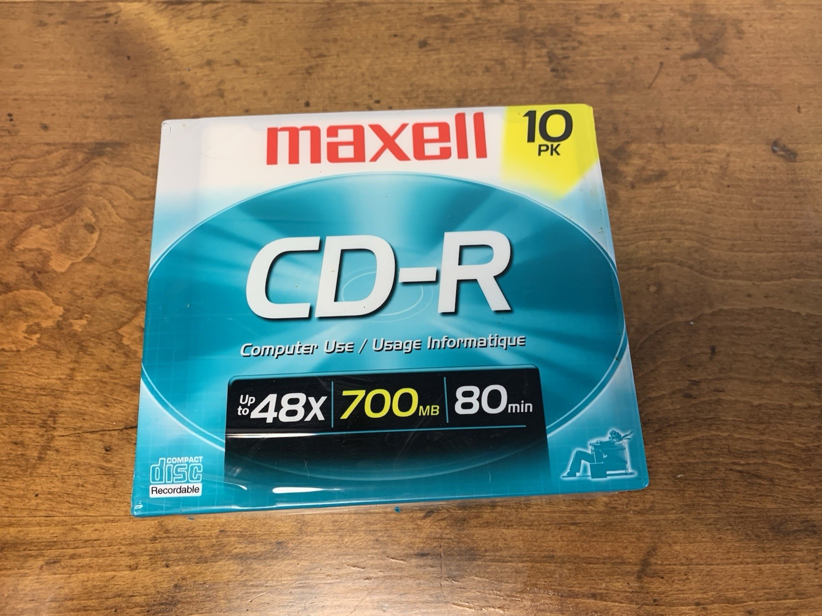 Maxell CD-R 48x 700mb 80min with jewel cases 10-pk, New & Sealed