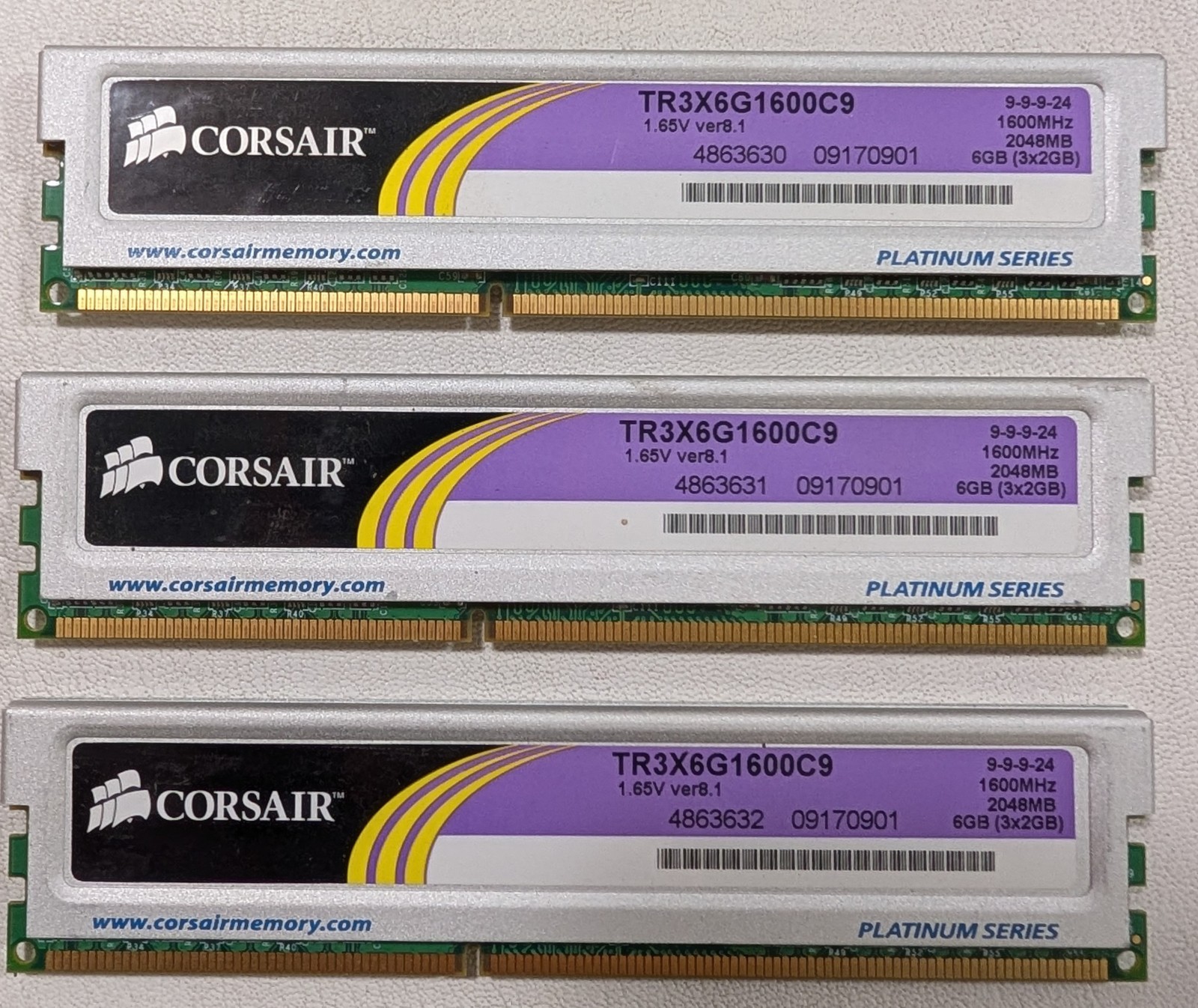 Corsair XMS3 6GB (3x2GB) DDR3 1600MHz Triple Channel RAM Kit TR3X6G1600C9
