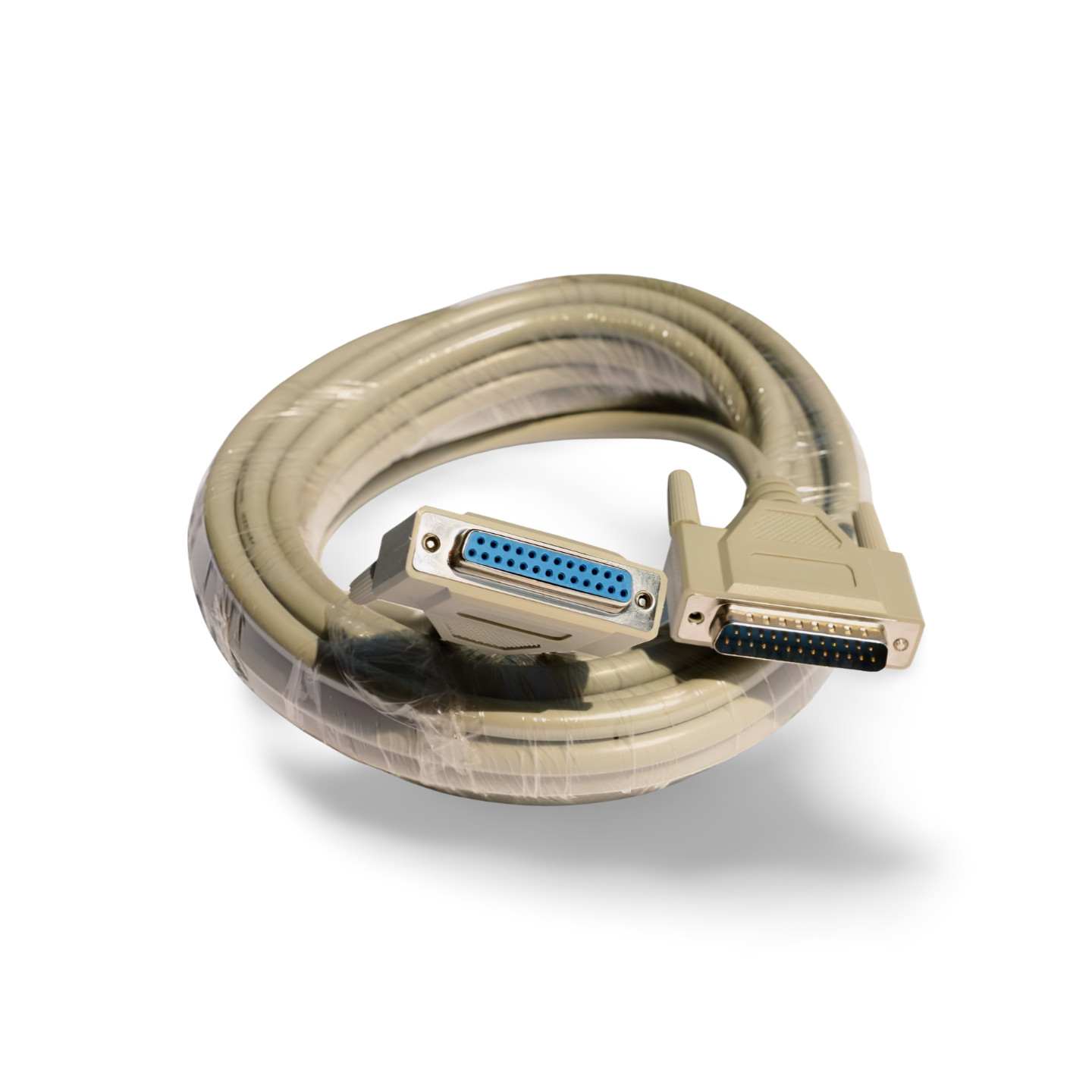25ft DB25 Male to DB25 Female Cable Beige Extension - Beige